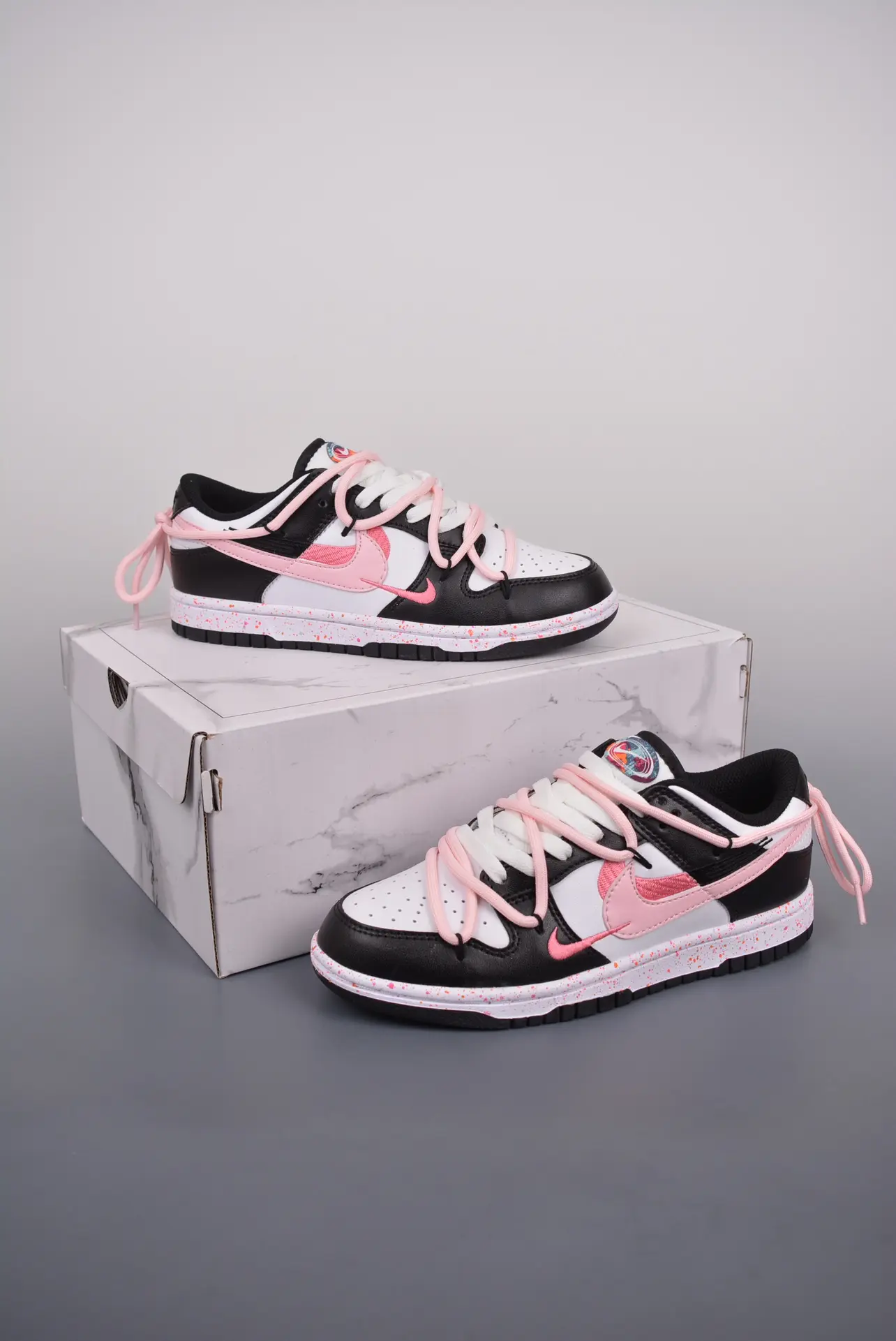 Custom Nike Dunk Low 'Multiple Swooshes Love' Pink Black Sail - Replica Review | YtaYta