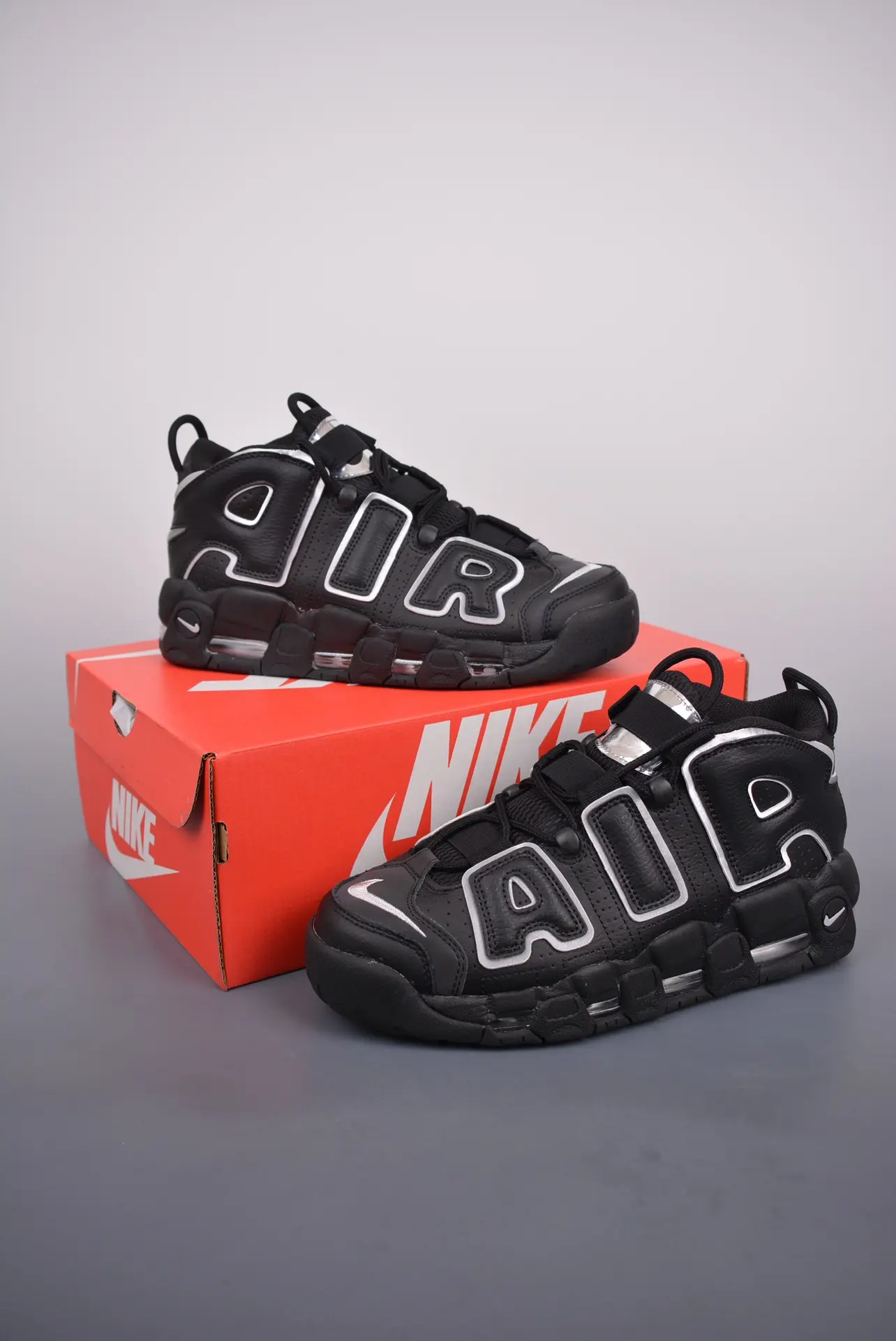 Nike Air More Uptempo 'Black Metallic Silver' Replica - Women's Size 10 | YtaYta