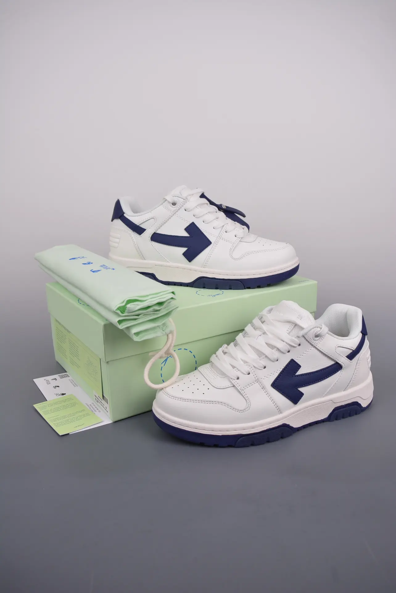 Rep Fake Replica Off-White Out of Office 'White Navy Blue' Sneakers | YtaYta