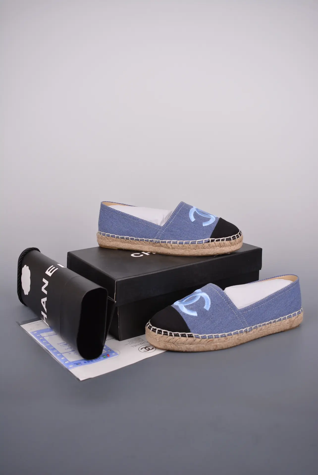 Chanel Denim CC Espadrilles Black/Blue - Replica Review | YtaYta