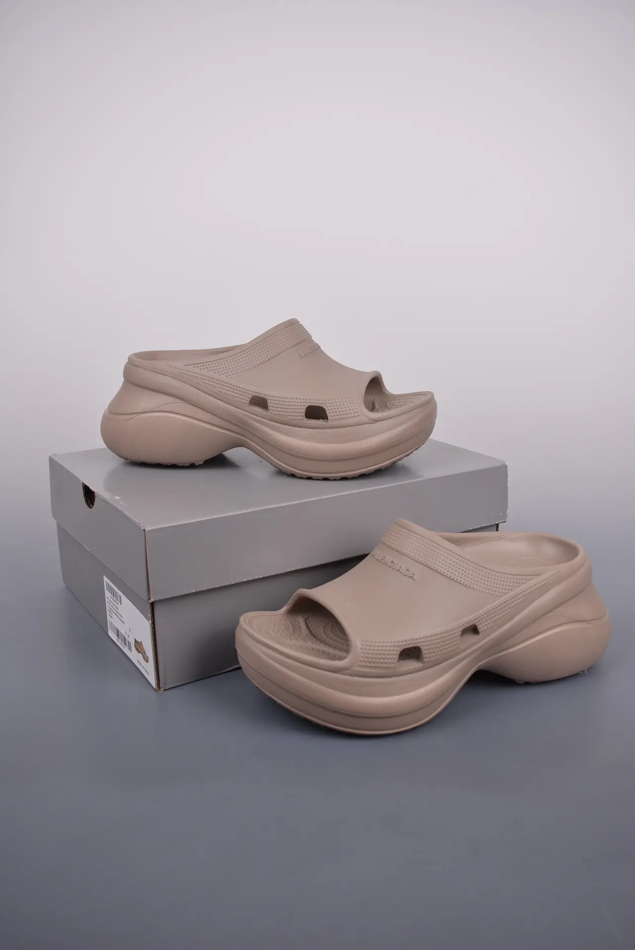 Exploring the Trend: Balenciaga Replica Pool Crocs Sandals in Beige | YtaYta