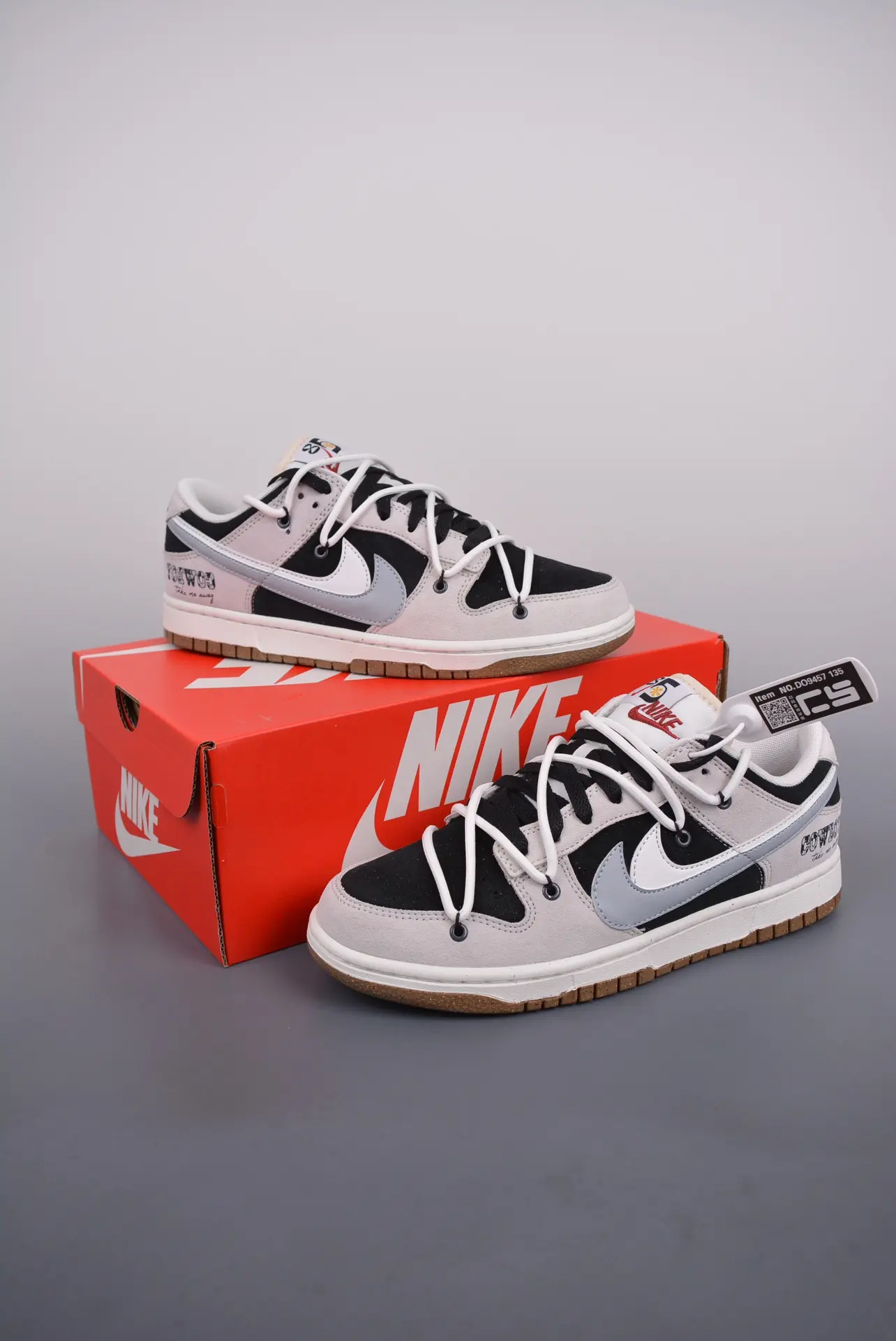 Nike SB Dunk Low SE85 Double Swoosh Grey Black Cowboy Replica Review | YtaYta