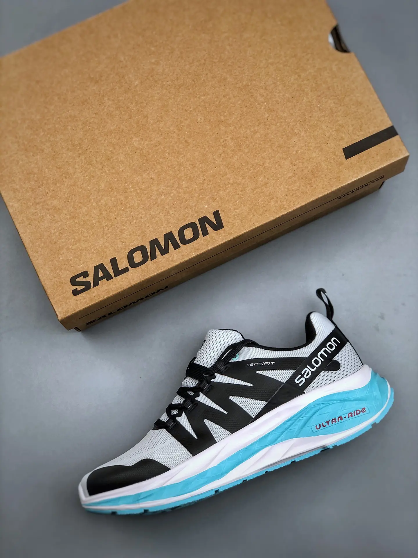 Salomon GLIDE MAX Lunar Rock/Black/Tanager Turquoise Replica Review | YtaYta