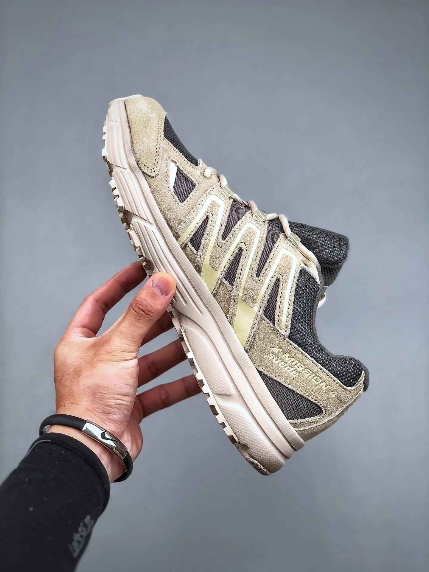 Salomon X-Mission 4 Suede Trainers: Pewter/Moss Grey Review (Replica) | YtaYta