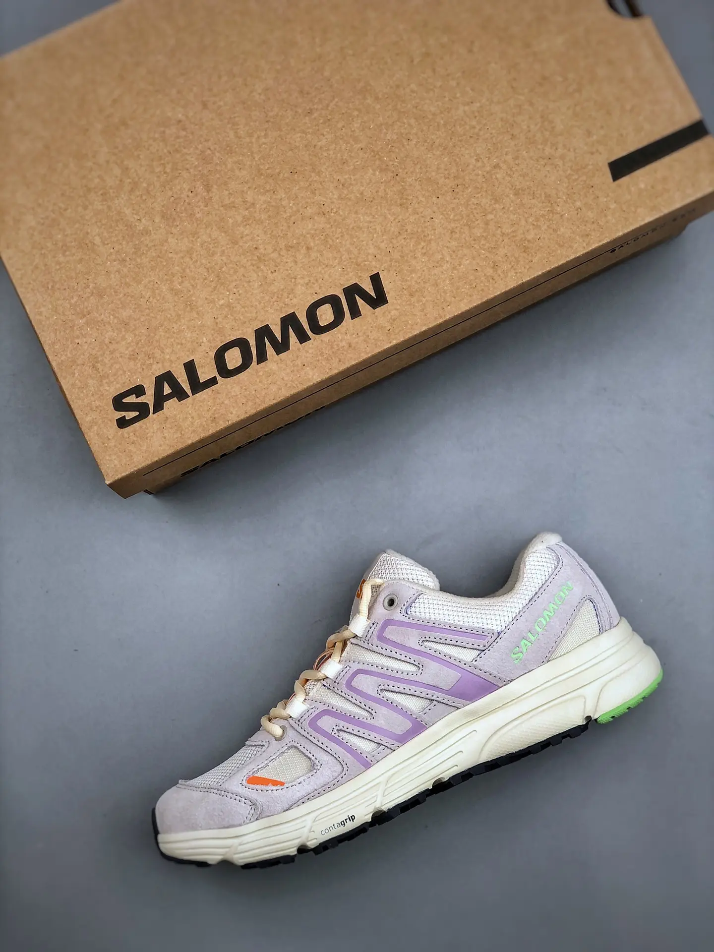 Replica Salomon X-Mission 4 Running Shoe in Vanilla Ice/Orchid Bloom/Blazing Orange | YtaYta