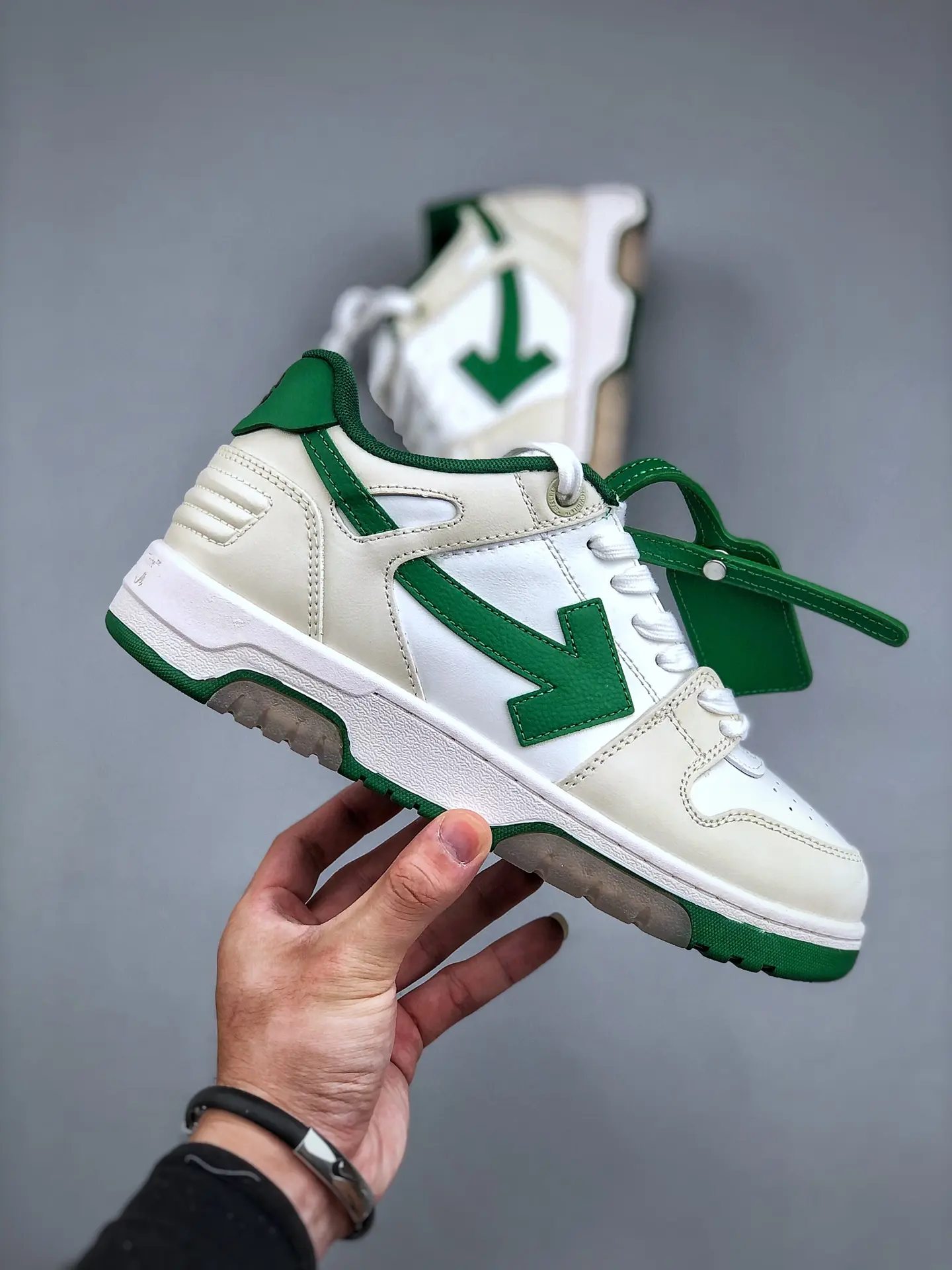 Rep Fake Replica Off-White Out of Office Low-Top Sneaker in White and Green | YtaYta