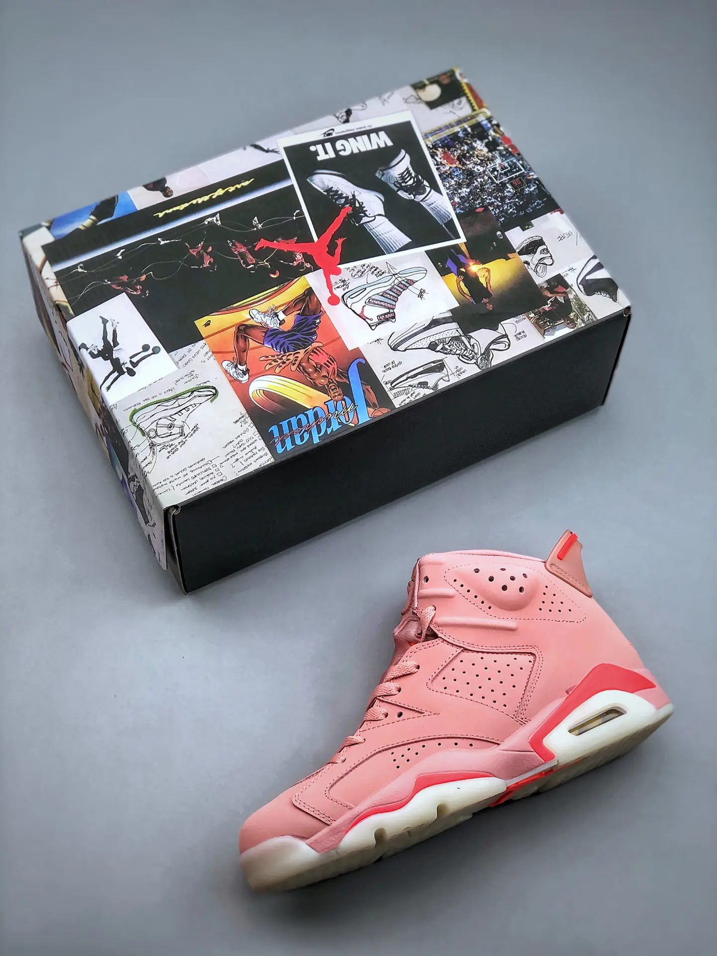 Replica Air Jordan Aleali May x Air Jordan 6 Retro Sneakers in Millennial Pink | YtaYta