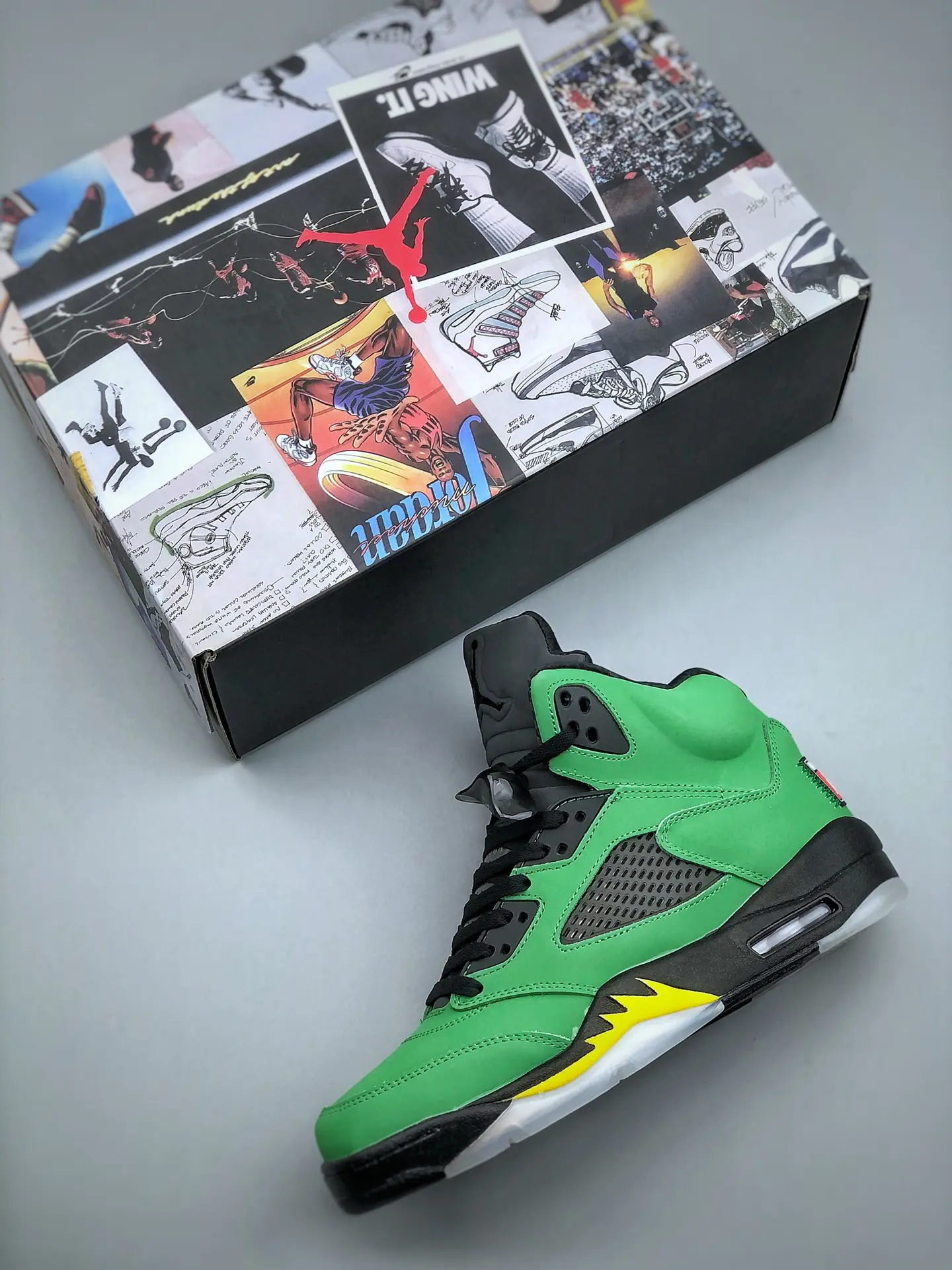 The Bold Appeal of Replica Air Jordan 5 Retro SE Oregon in Apple Green | YtaYta