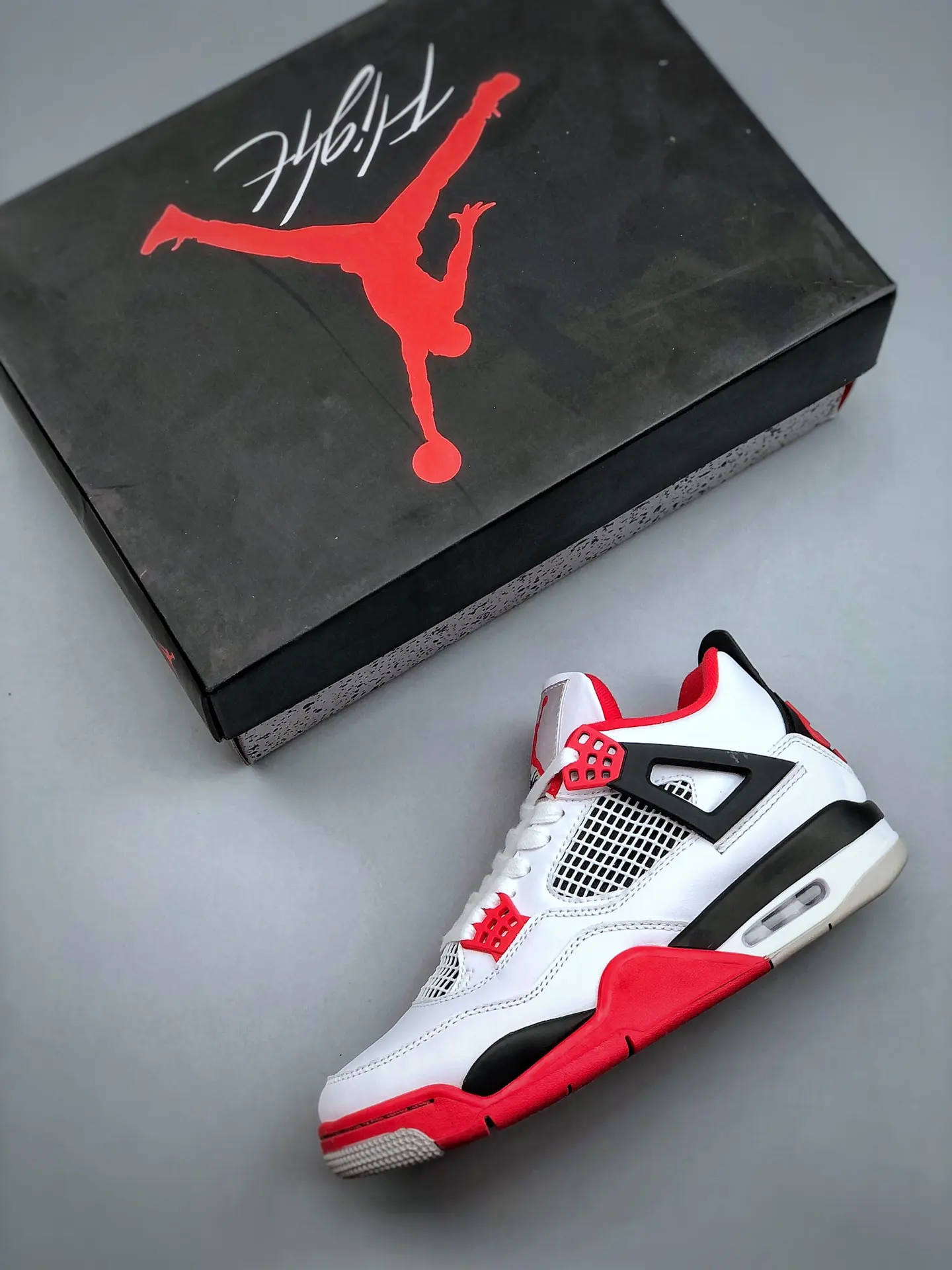 Rep Fake Replica Air Jordan 4 Fire Red Cement Bred (2020) DC7770-160 Men Sz 10.5 | YtaYta