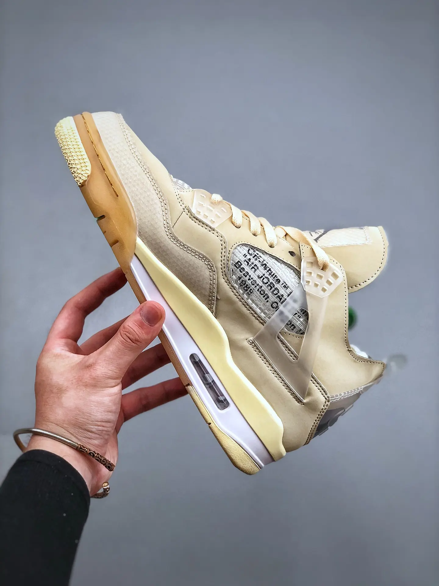 Air Jordan 4 Retro Off-White Sail Replica - Beige Nubuck & Rubber | YtaYta