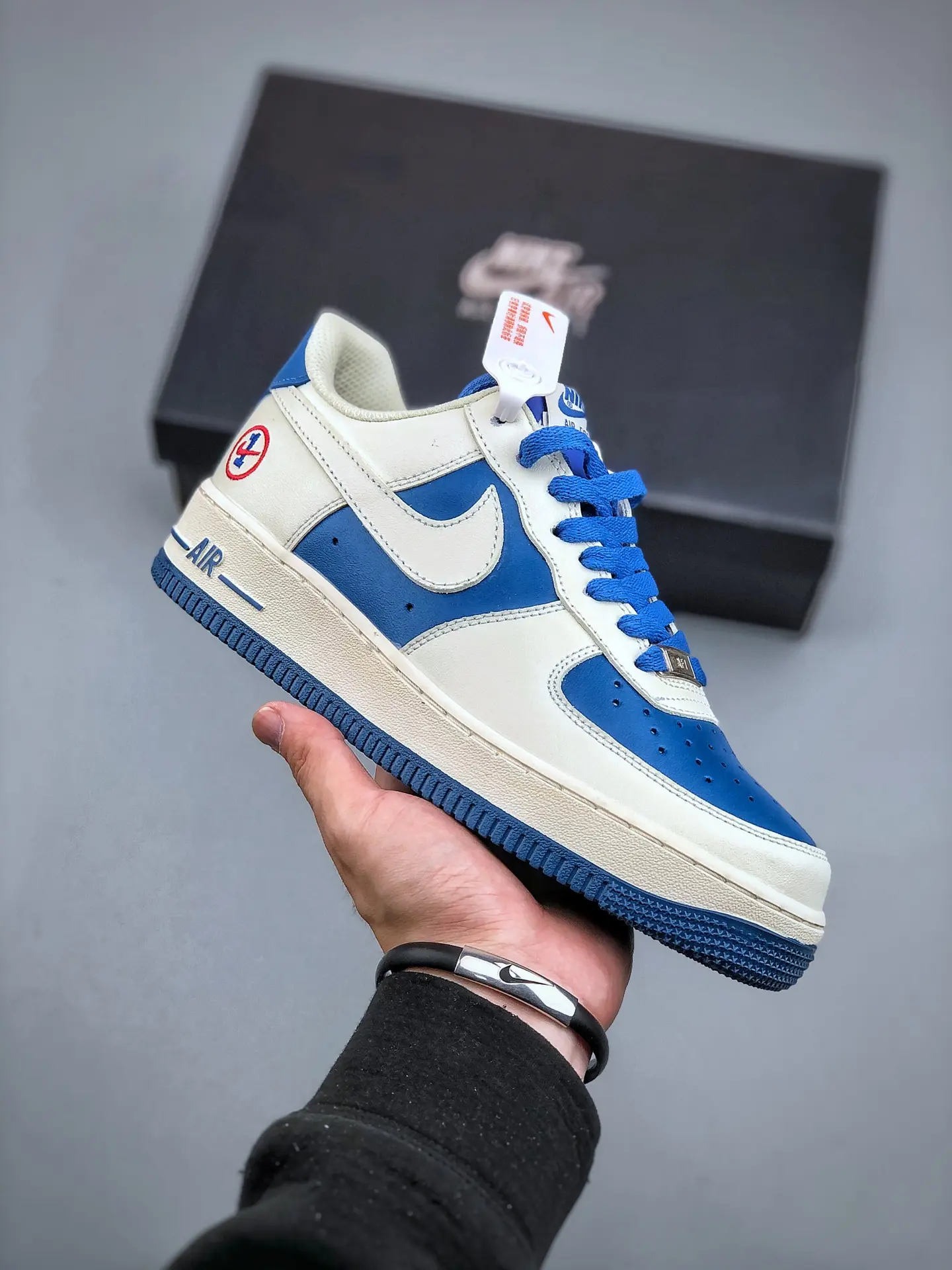 Nike Air Force 1 Low X Louis Vuitton X Virgil Abloh Blue Men's Size 01 White-Blue Sneakers Shoes (Replica/Fake) | YtaYta