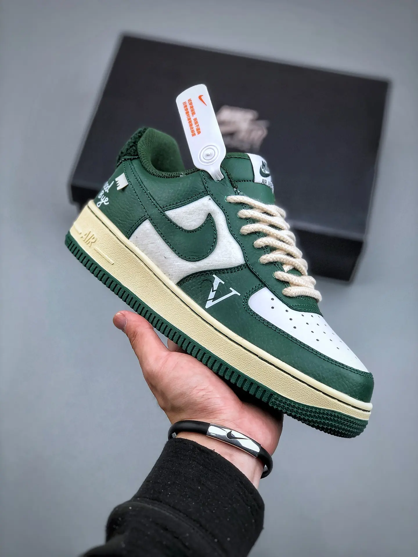 Nike Air Force 1 Low X Louis Vuitton X Virgil Abloh Blue Men's Size 01 White-Blue Sneakers Shoes (Replica/Fake) | YtaYta