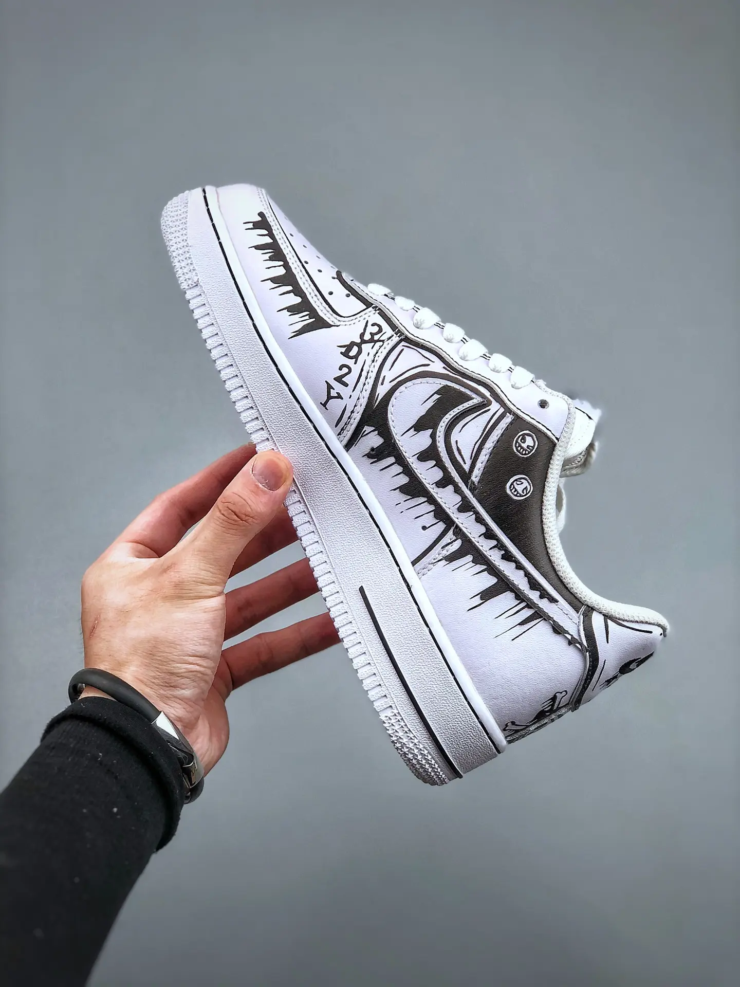 Custom Anime Nike Air Force 1: One Piece Low White Black Replica | YtaYta