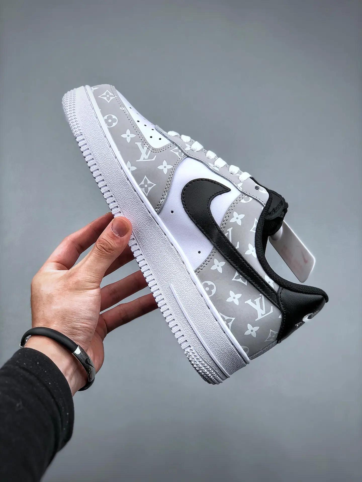 Replica Air Force 1 Freaky Silver Custom Sneakers - Drip by MK | YtaYta