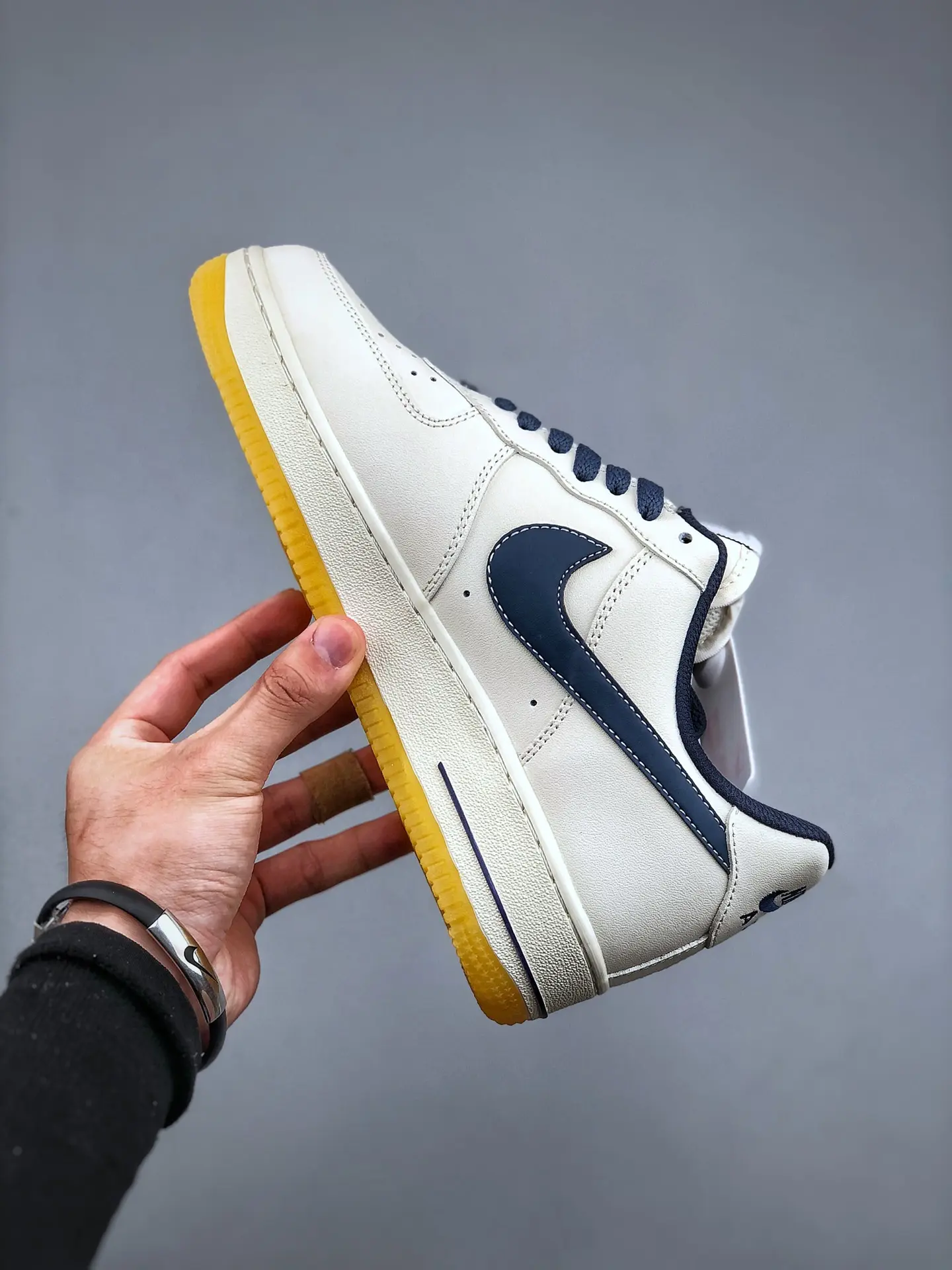 Nike Air Force 1 07 LV8 Michigan Replica: White/Midnight Navy-Sail | YtaYta