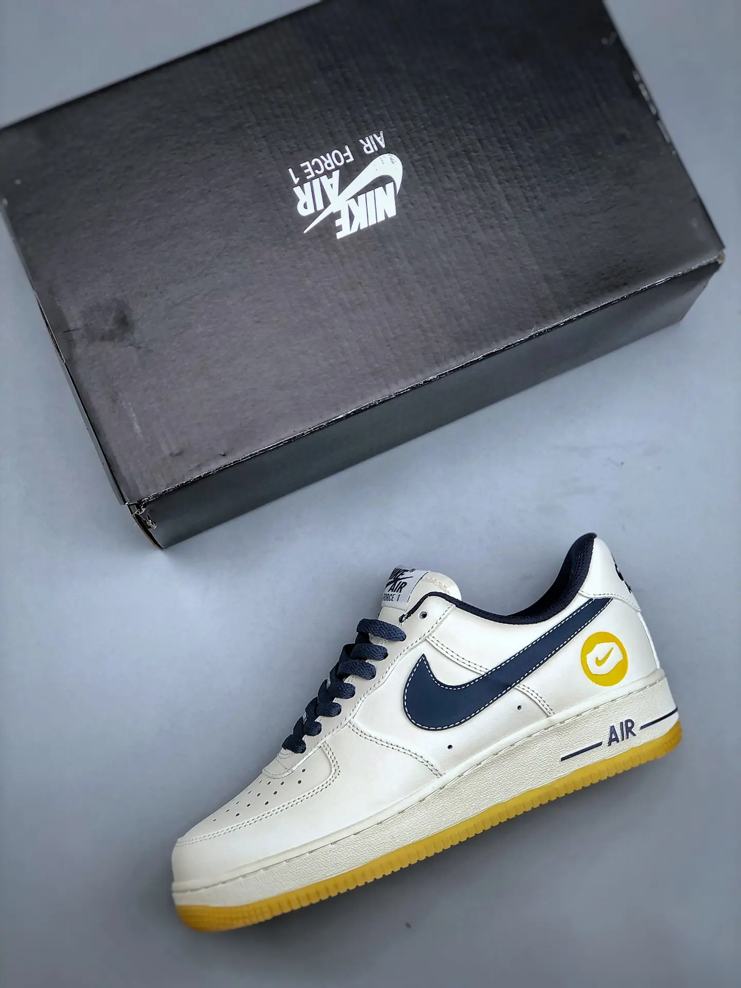 Nike Air Force 1 07 LV8 Michigan Replica: White/Midnight Navy-Sail | YtaYta