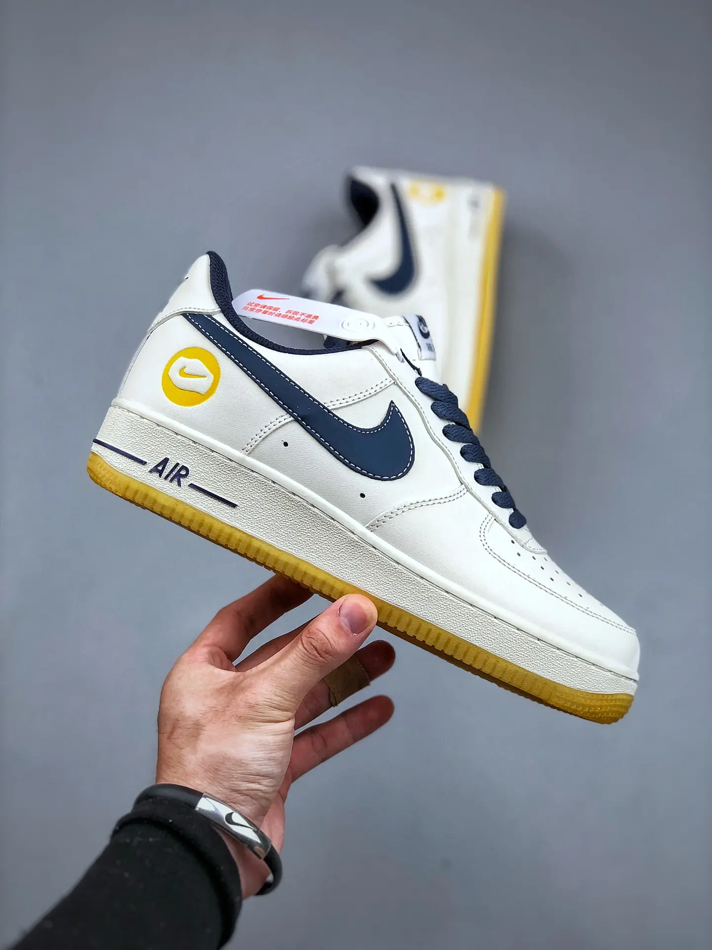 Nike Air Force 1 07 LV8 Michigan Replica: White/Midnight Navy-Sail | YtaYta