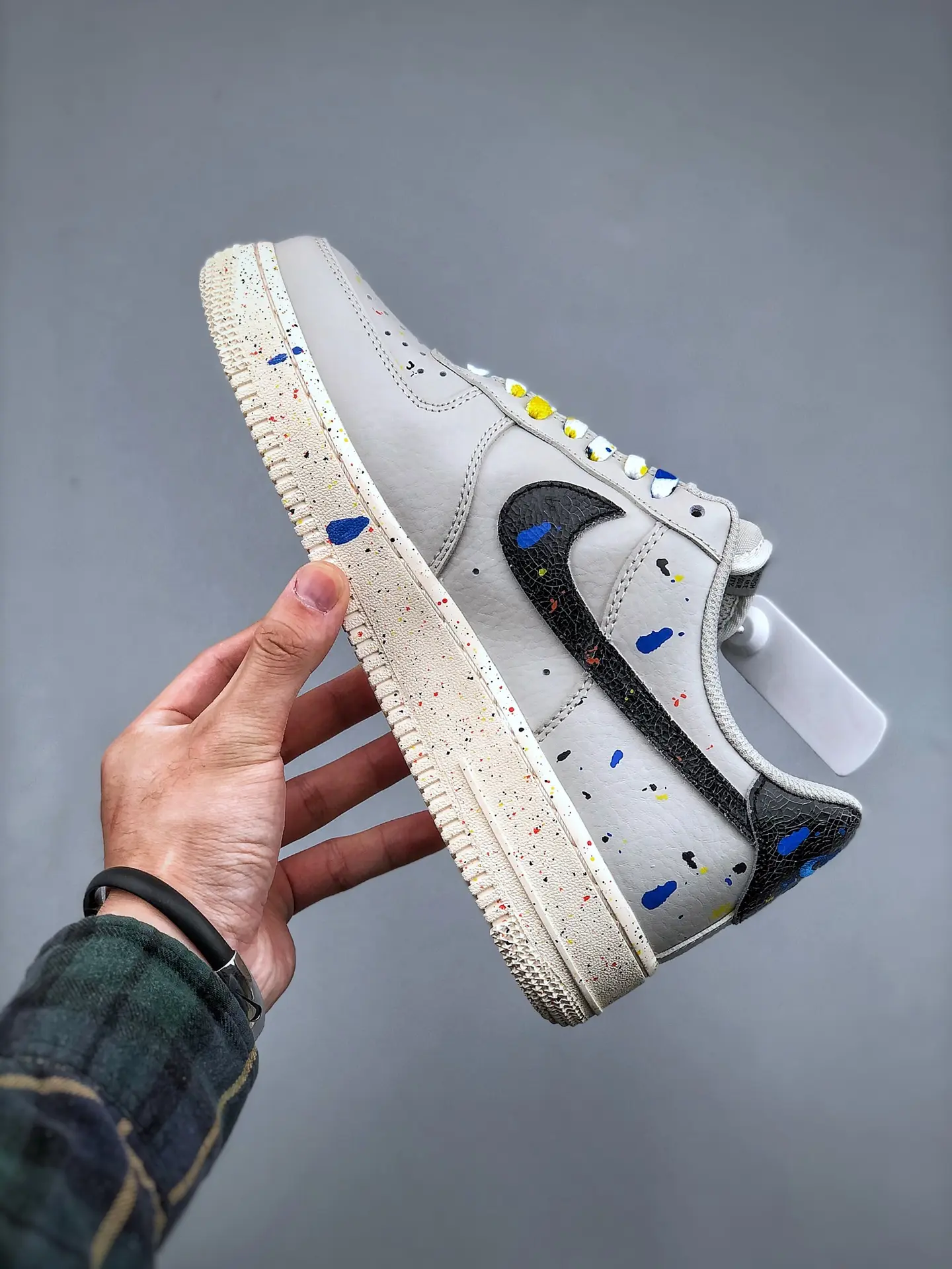 Nike Air Force 1 '07 LV8 Paint Splatter Light Bone Black Replica Review | YtaYta