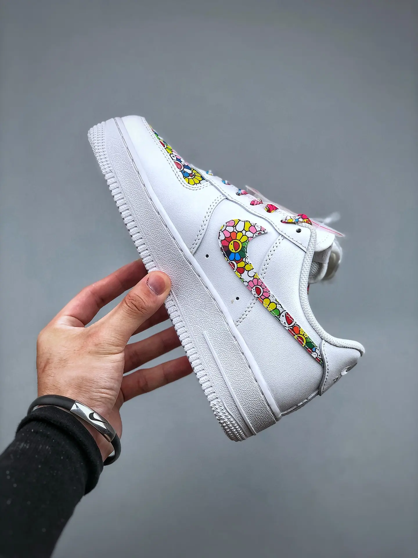 Custom Takashi Murakami Air Force 1 Sneakers: White Multi Color Replica | YtaYta