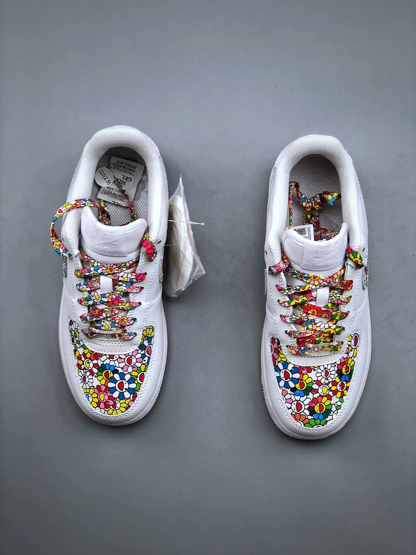 Custom Takashi Murakami Air Force 1 Sneakers: White Multi Color Replica | YtaYta