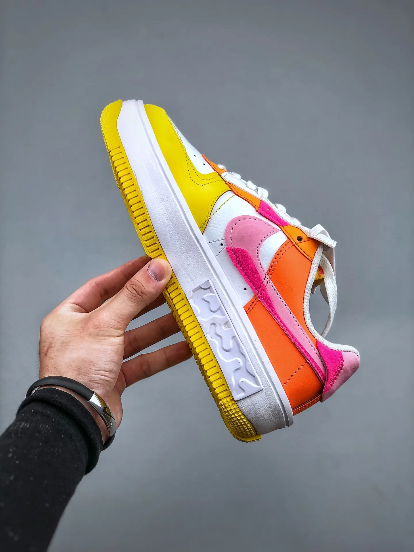 Hand Customized Nike Air Force 1 Fontanka Pink/Yellow Replica | YtaYta