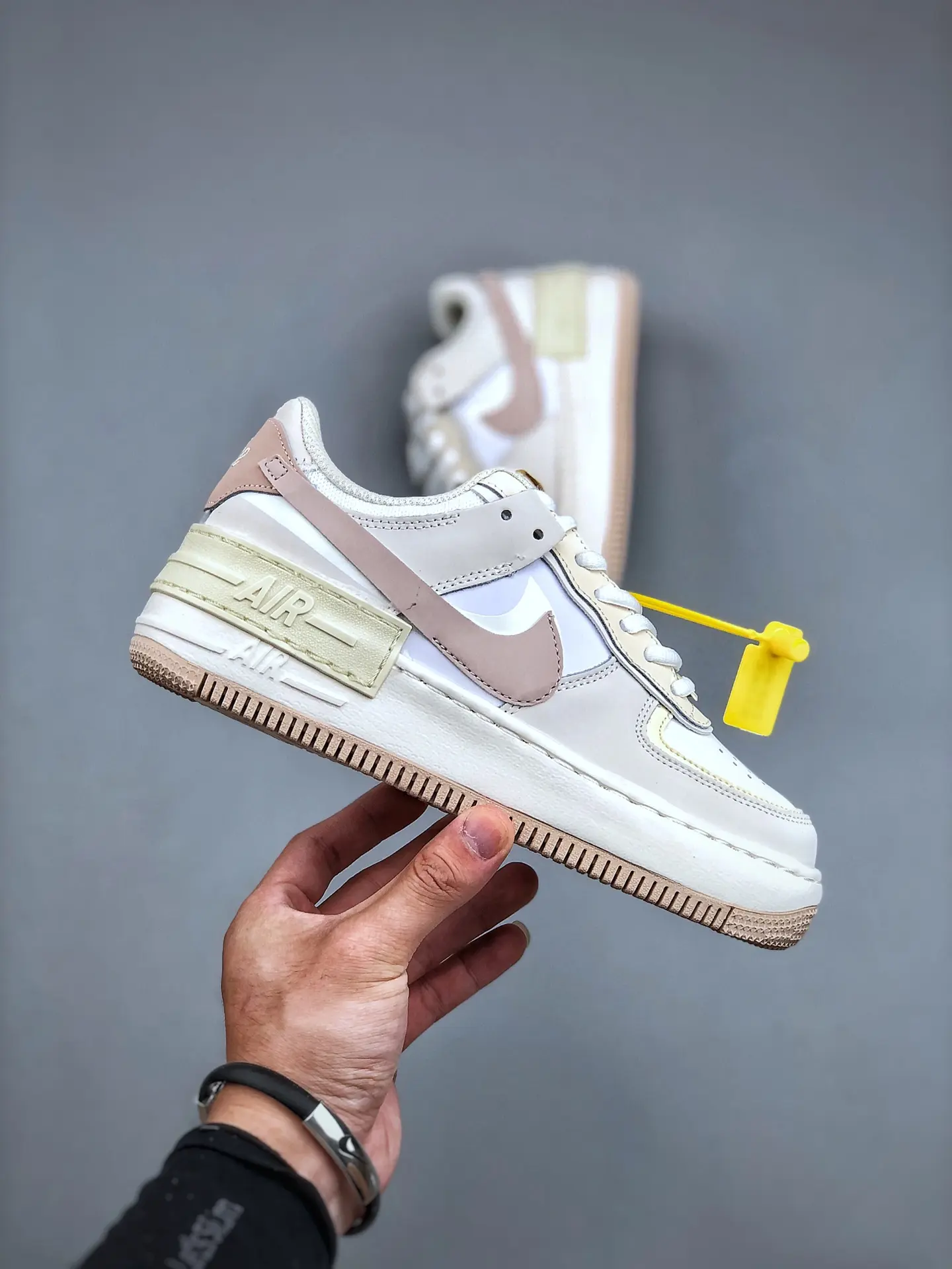 Replica Fake Rep Air Force Nike Air Force 1 Shadow 'White Fossil Stone' (WMNS) Mocha Beige Custom Air Force 1 Sneakers | YtaYta