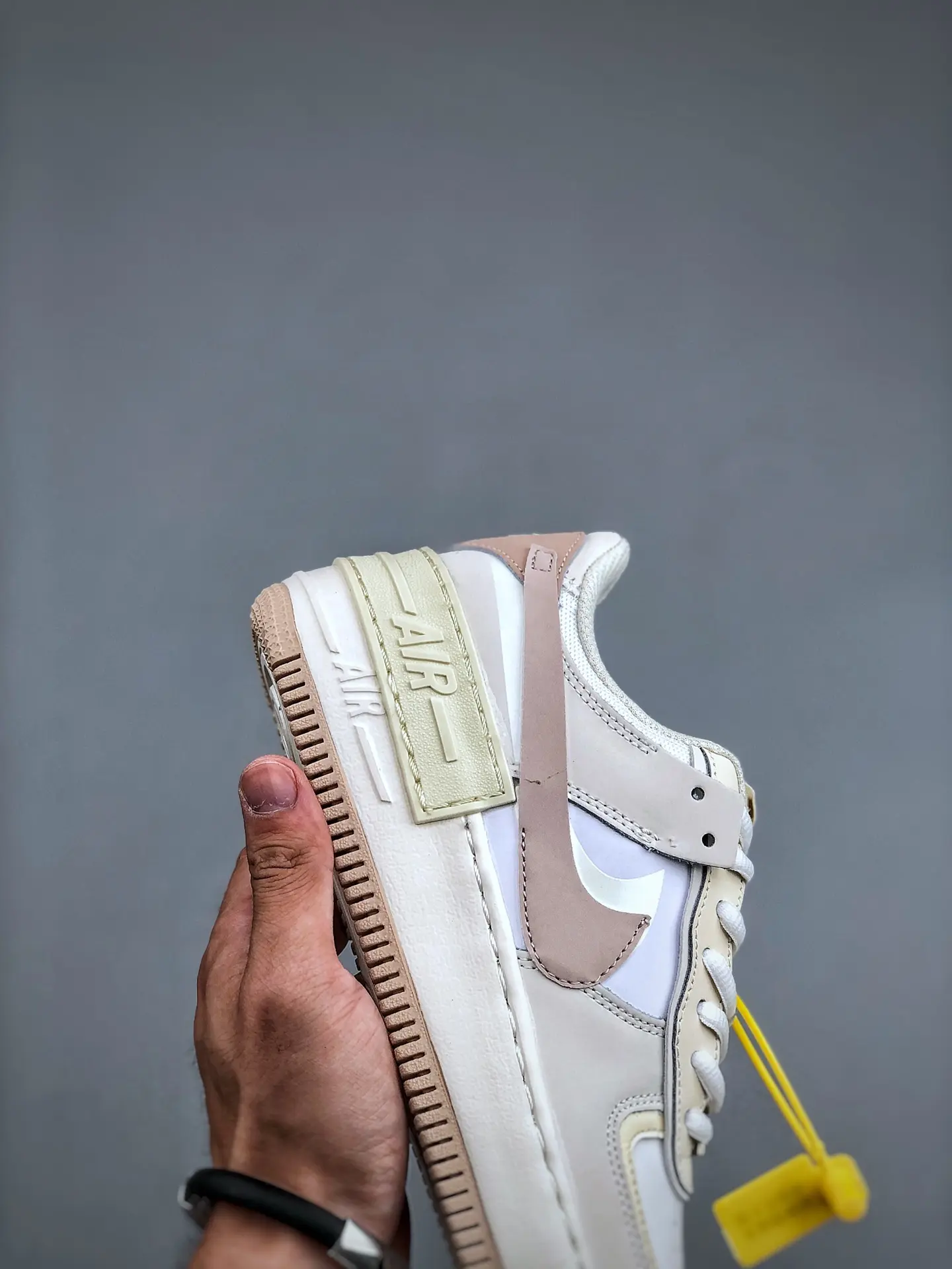 Replica Fake Rep Air Force Nike Air Force 1 Shadow 'White Fossil Stone' (WMNS) Mocha Beige Custom Air Force 1 Sneakers | YtaYta