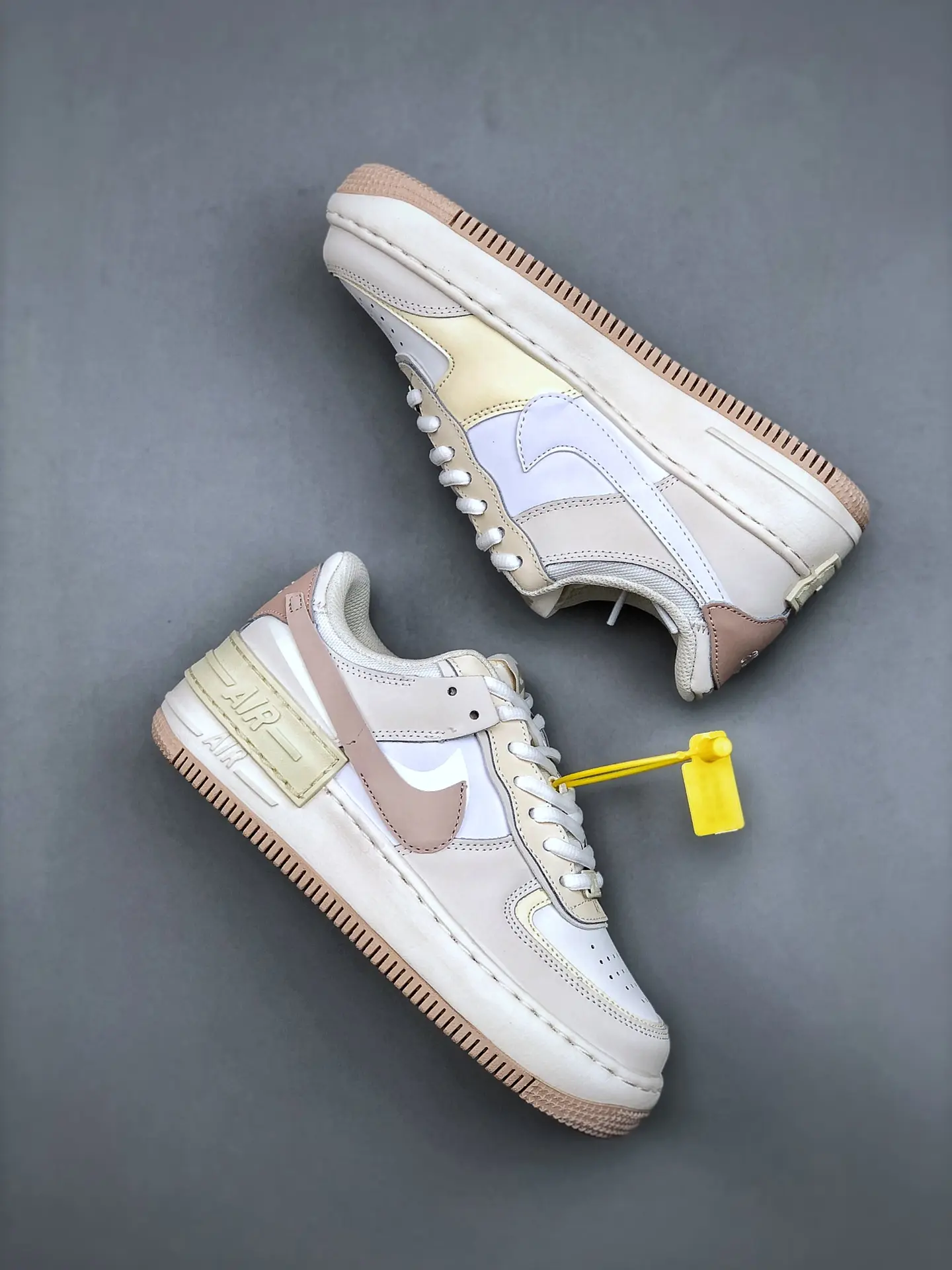 Replica Fake Rep Air Force Nike Air Force 1 Shadow 'White Fossil Stone' (WMNS) Mocha Beige Custom Air Force 1 Sneakers | YtaYta