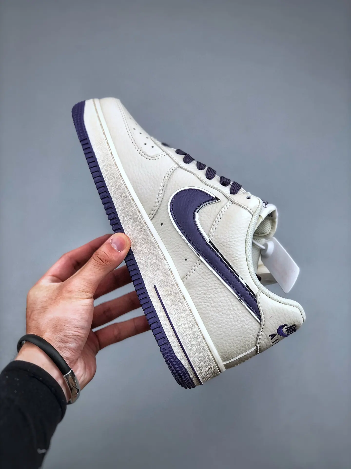 Authentic Feel with Replica Nike Air Force 1 07 LV8 Beige Dark Purple | YtaYta