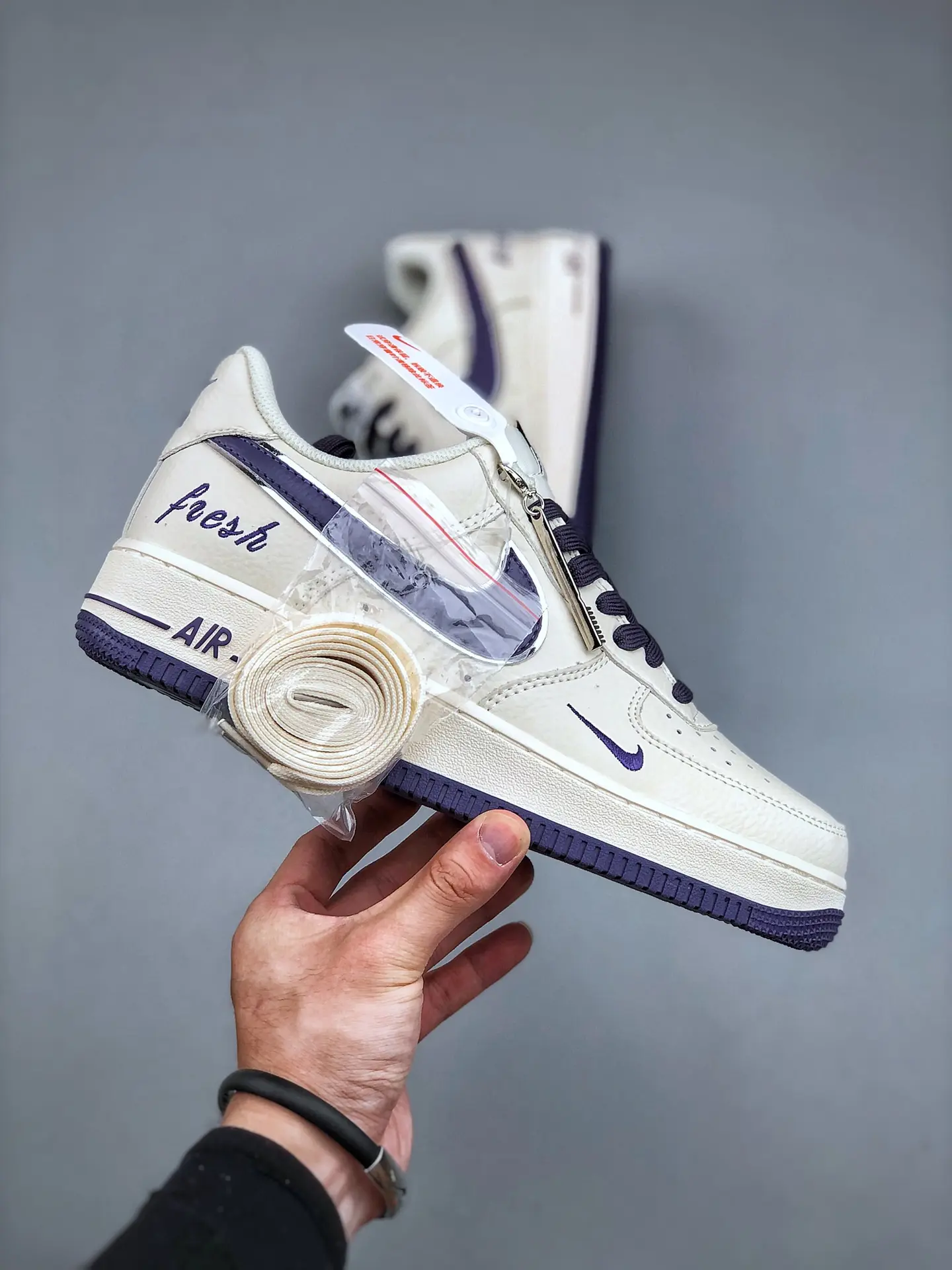 Authentic Feel with Replica Nike Air Force 1 07 LV8 Beige Dark Purple | YtaYta