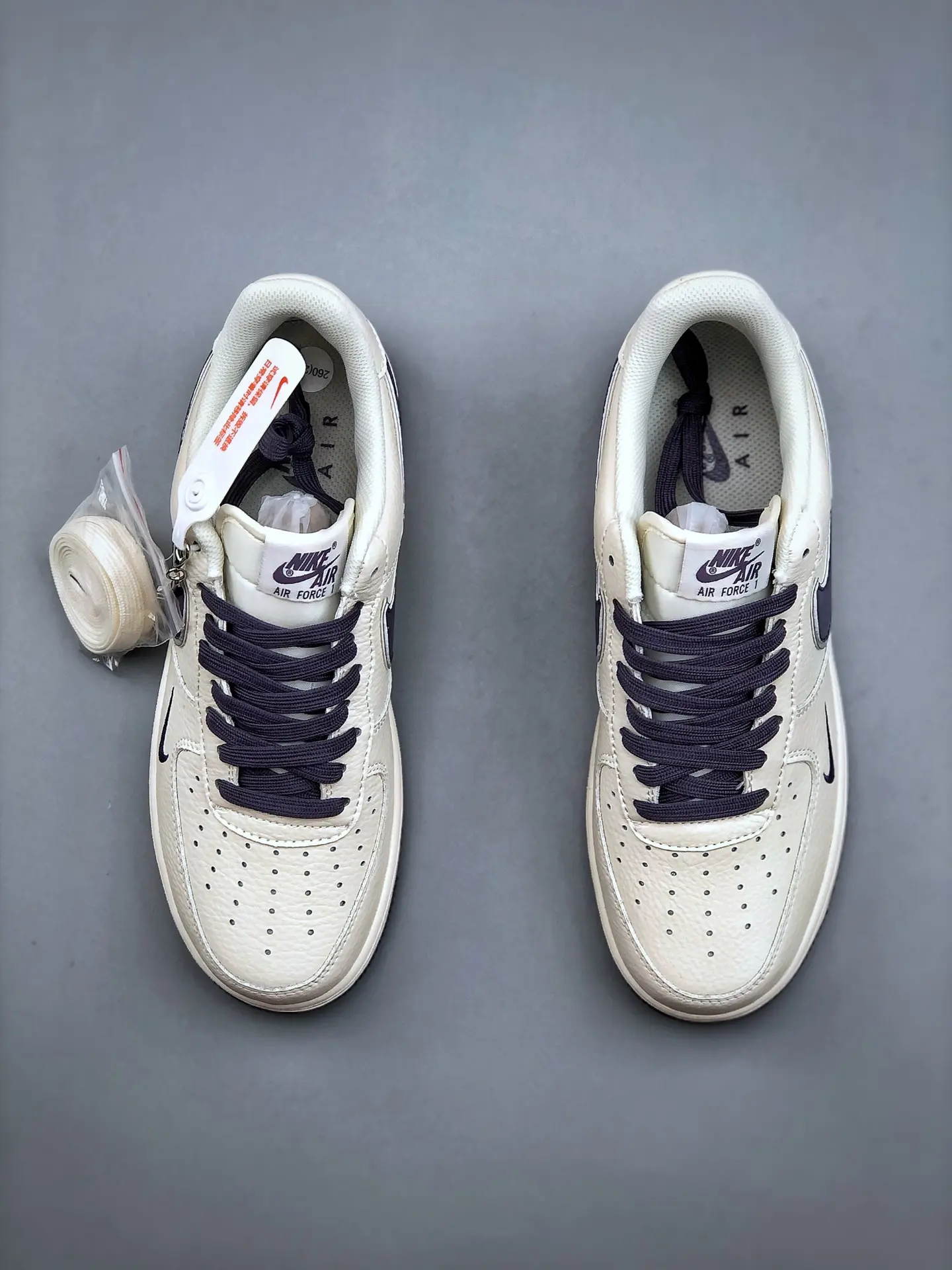 Authentic Feel with Replica Nike Air Force 1 07 LV8 Beige Dark Purple | YtaYta