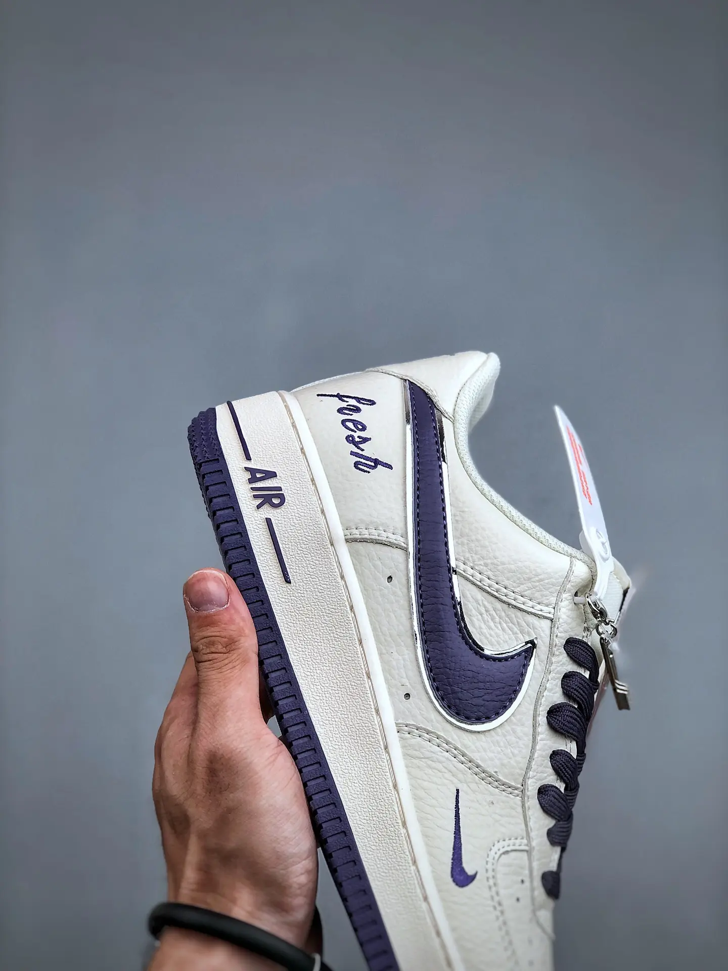 Authentic Feel with Replica Nike Air Force 1 07 LV8 Beige Dark Purple | YtaYta