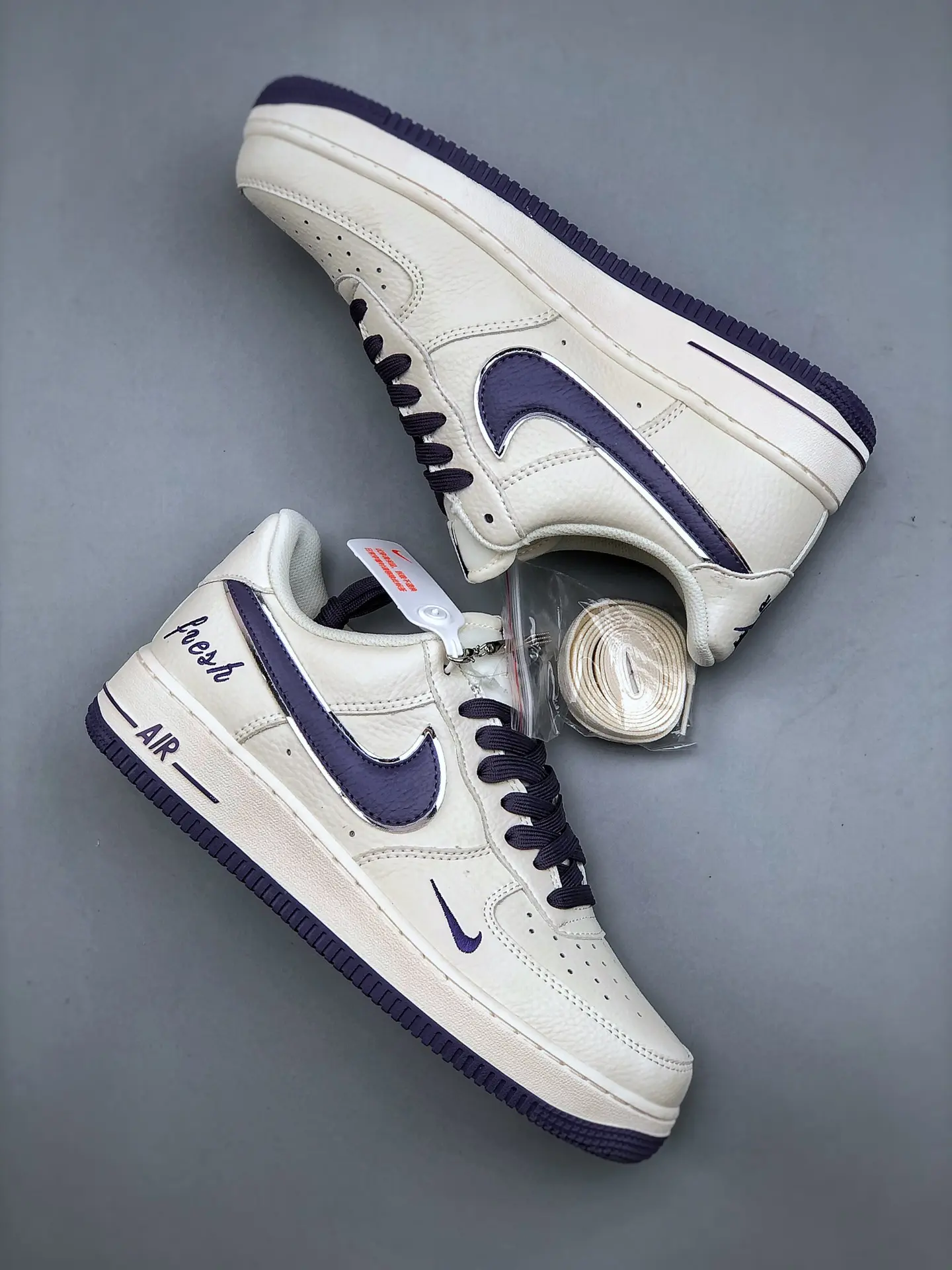 Authentic Feel with Replica Nike Air Force 1 07 LV8 Beige Dark Purple | YtaYta