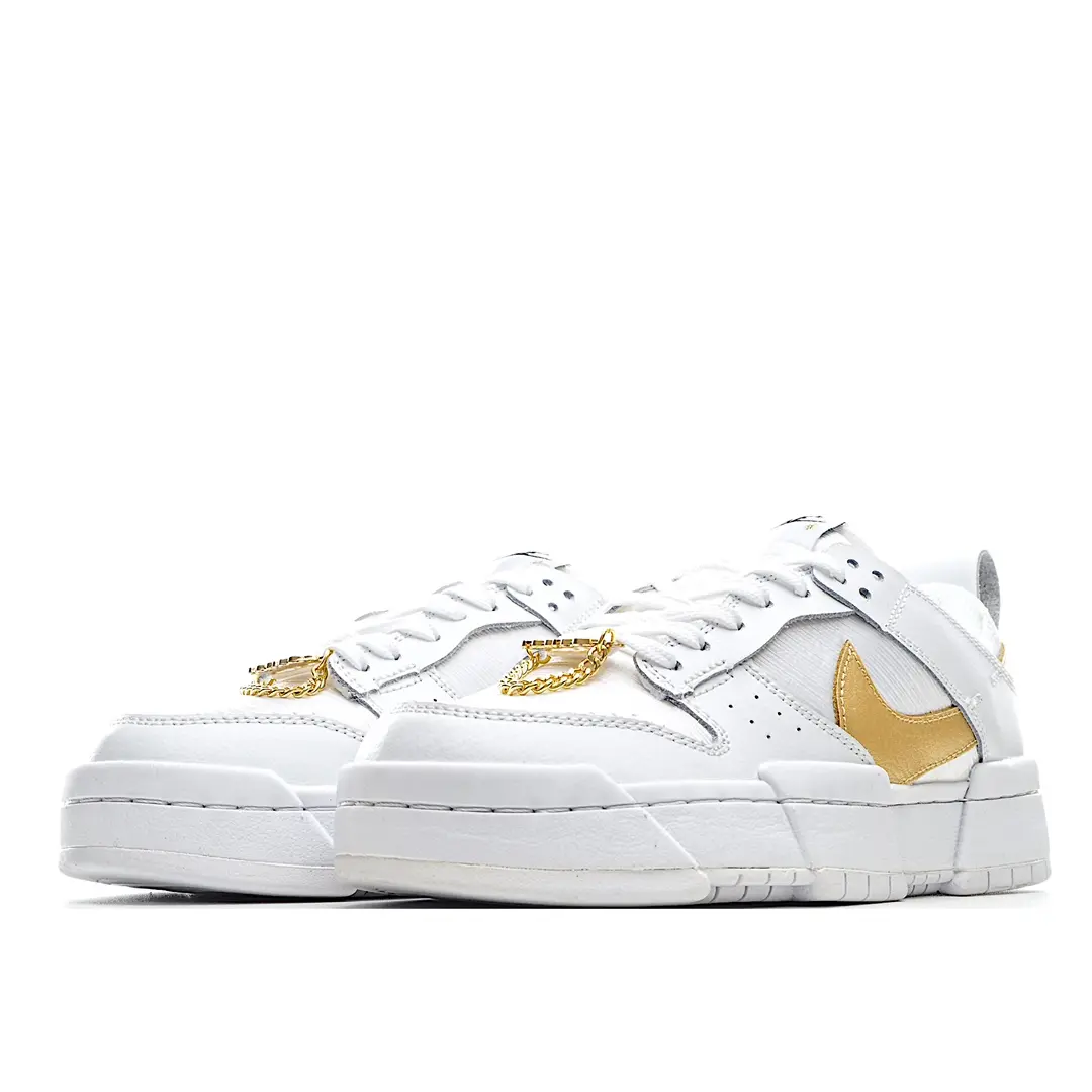 Replica Nike Dunk Low Disrupt White Metallic Gold Women's Sneakers Review | YtaYta