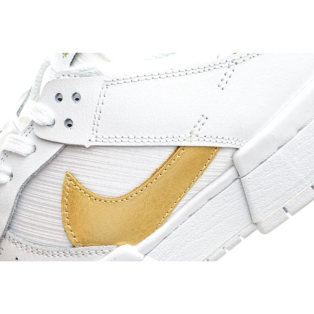 Replica Nike Dunk Low Disrupt White Metallic Gold Women's Sneakers Review | YtaYta