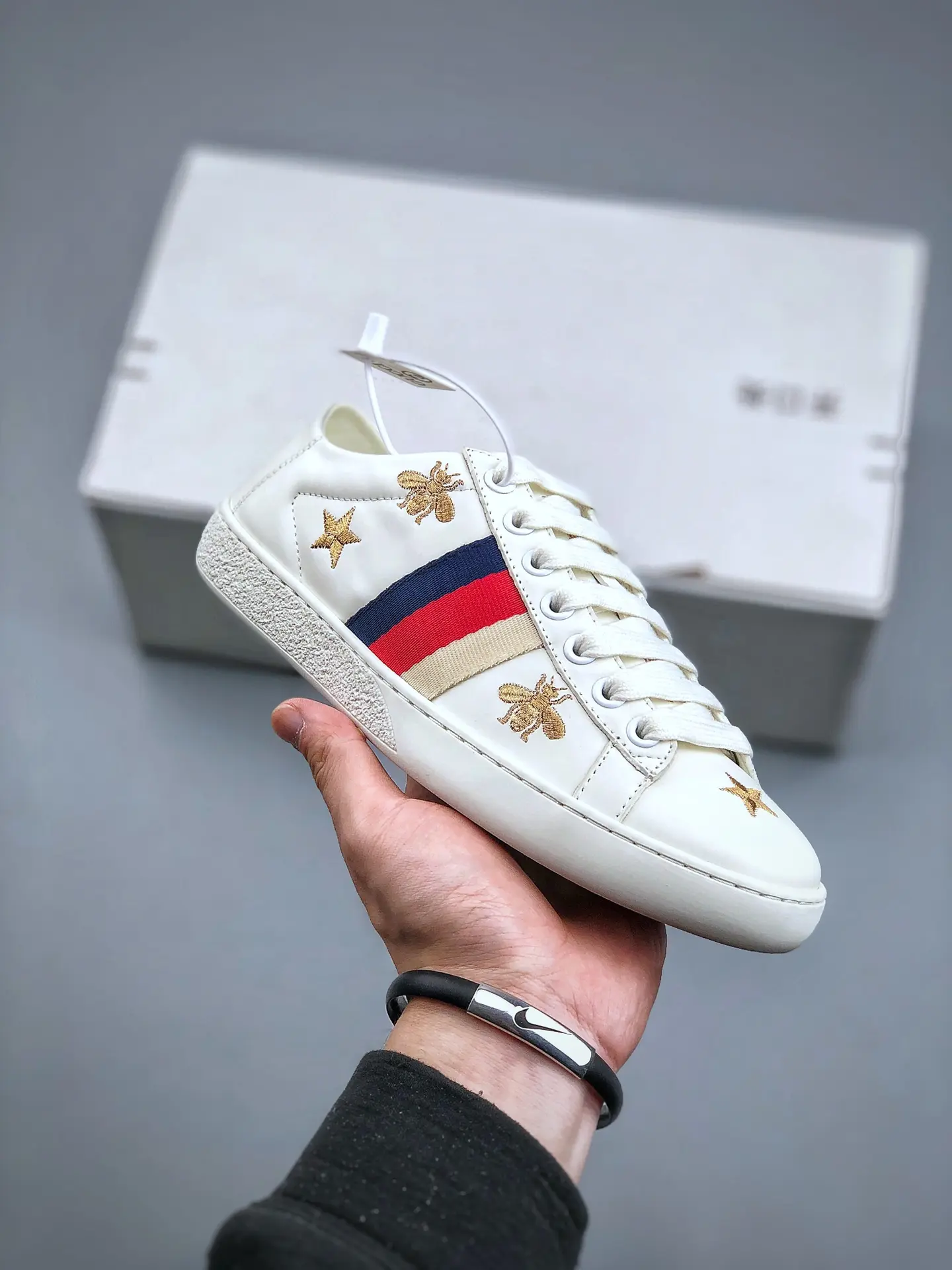 Gucci White & Grey Interlocking G Ace Sneakers Replica Review | YtaYta