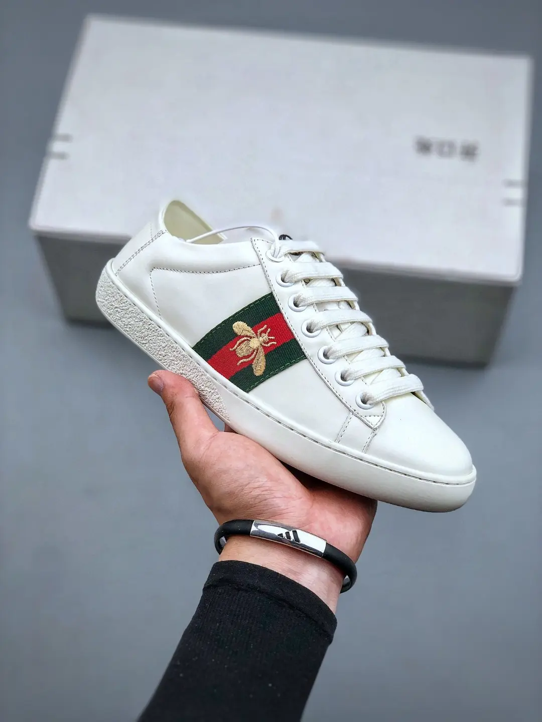 Gucci White & Grey Interlocking G Ace Sneakers Replica Review | YtaYta