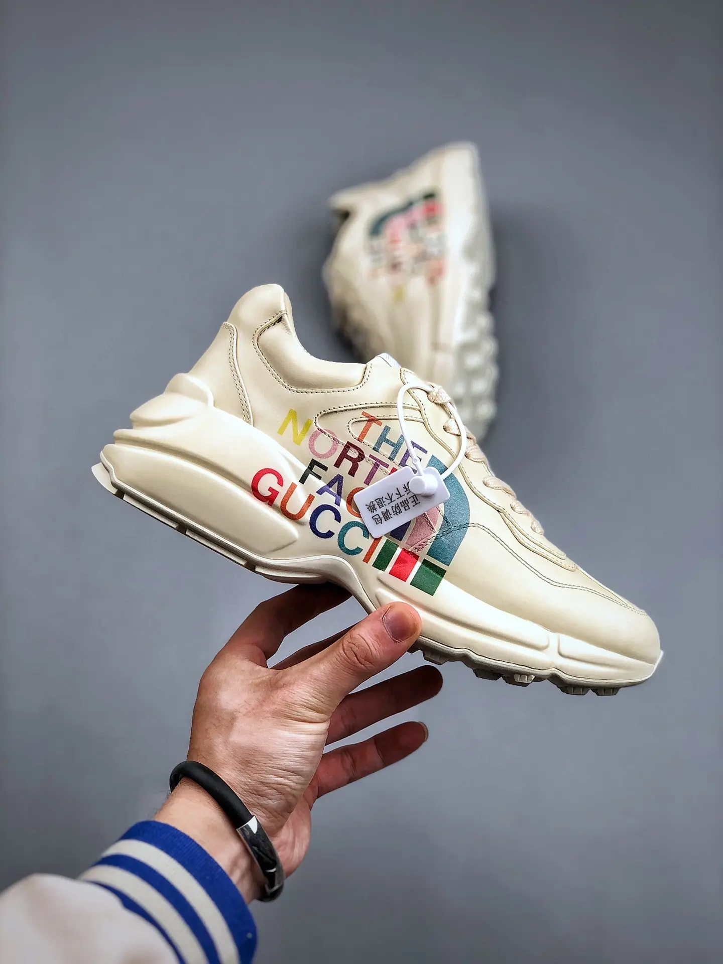 The North Face x Gucci Leather Printed Sneakers White Review | YtaYta