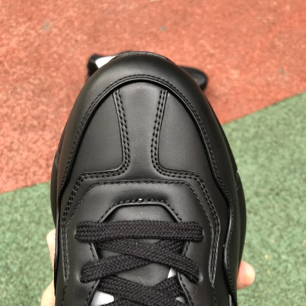 Gucci Men's Rhyton Black Leather Logo Sneakers Shoes Review | YtaYta