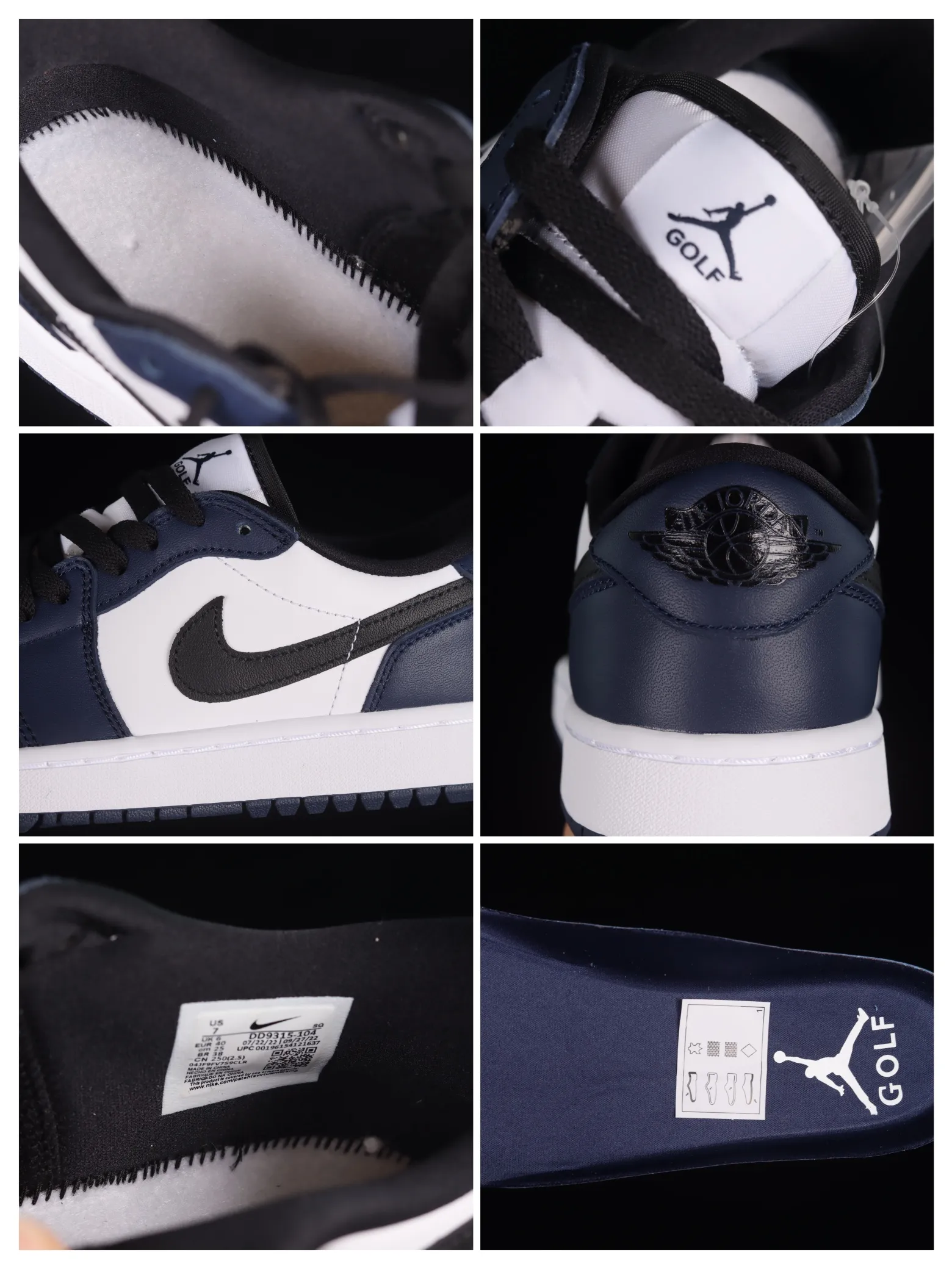 Nike Air Jordan 1 Low G Golf Shoes Midnight Navy: Real vs Replica | YtaYta