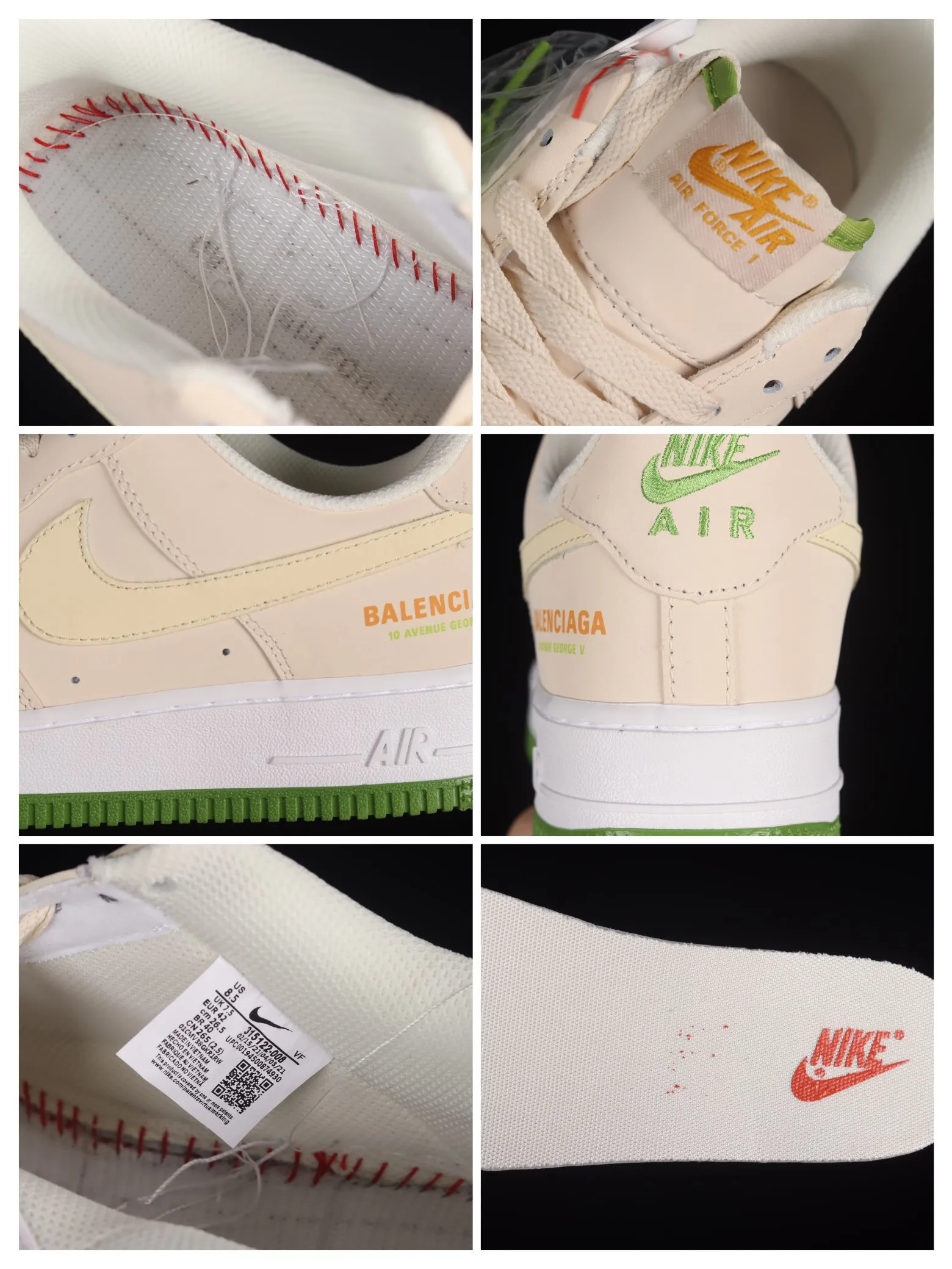 Replica Nike Air Force 1 07 Low BALENCIAGA Cream Green Orange: A Detailed Review | YtaYta