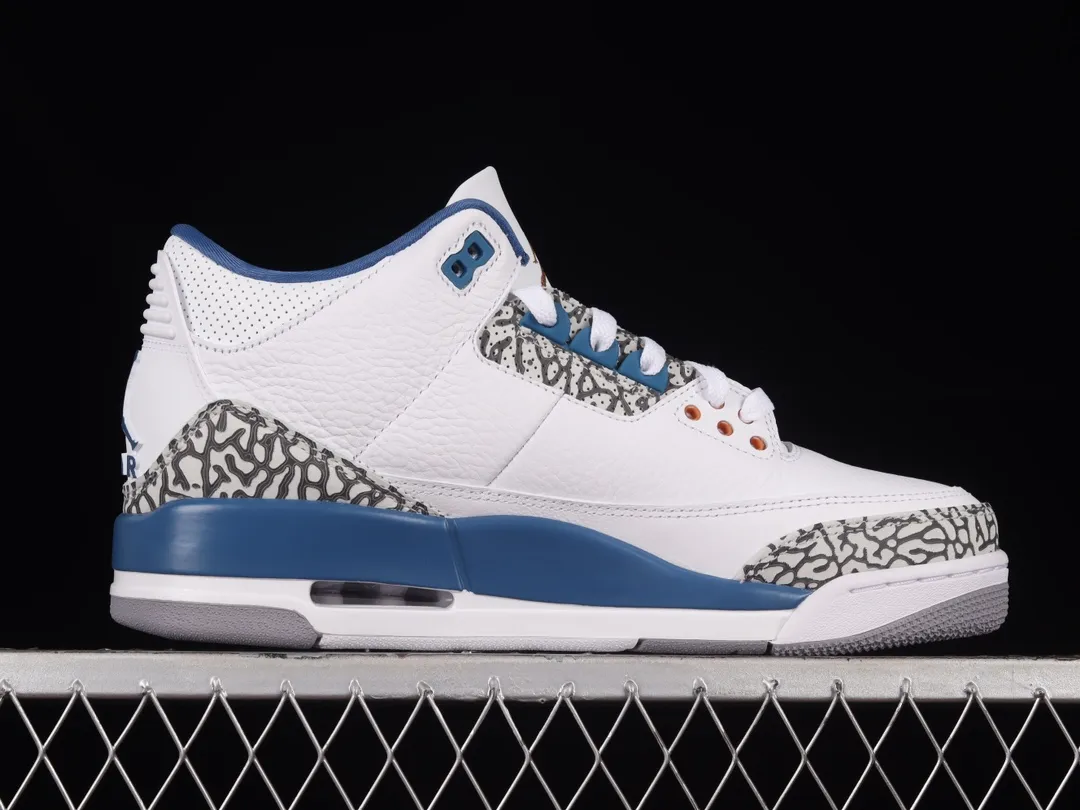 Air Jordan 3 Retro GS: White/Metallic Copper-True Blue Replica | YtaYta