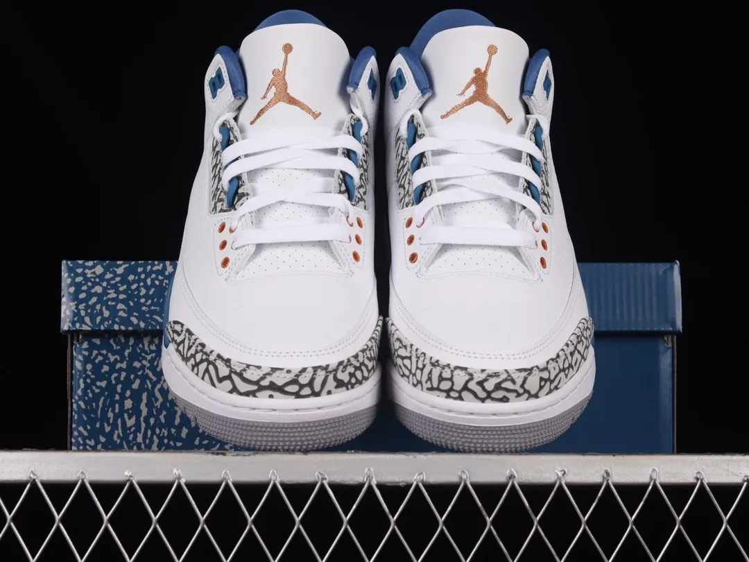 Air Jordan 3 Retro GS: White/Metallic Copper-True Blue Replica | YtaYta