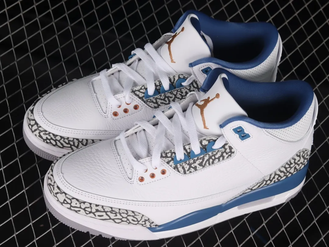 Air Jordan 3 Retro GS: White/Metallic Copper-True Blue Replica | YtaYta