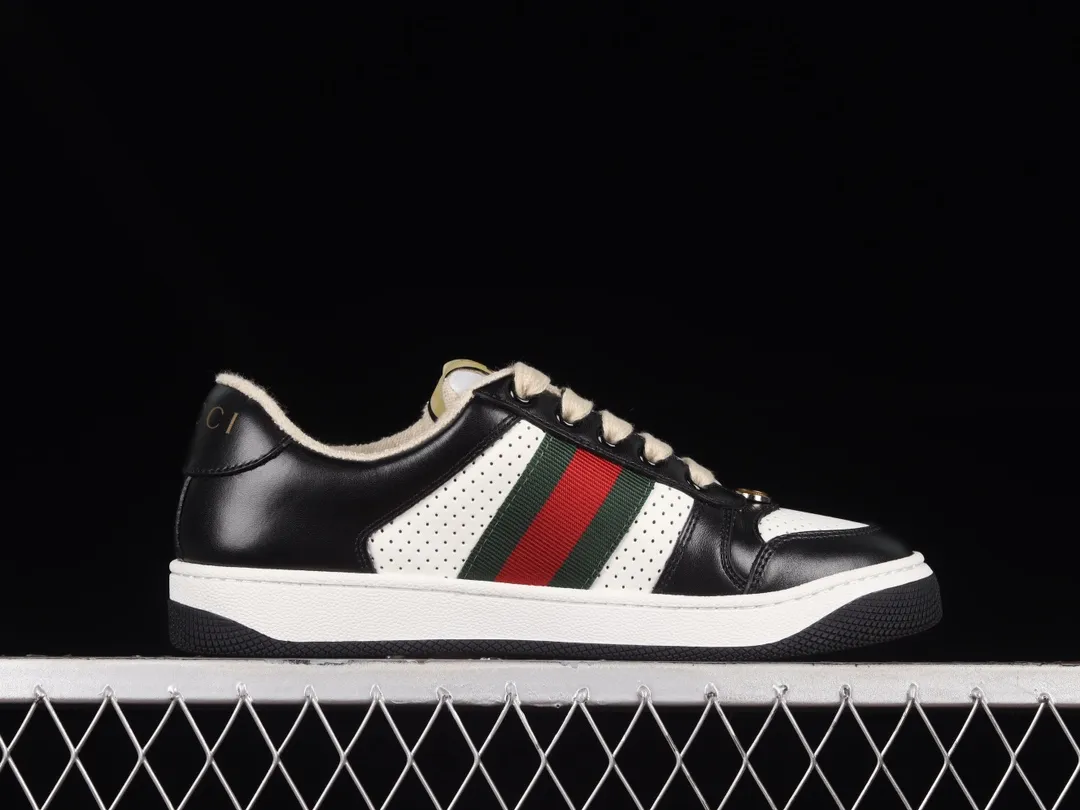 Replica Gucci Men's Screener Sneakers: Black, Leather, 2022-23 FW | YtaYta