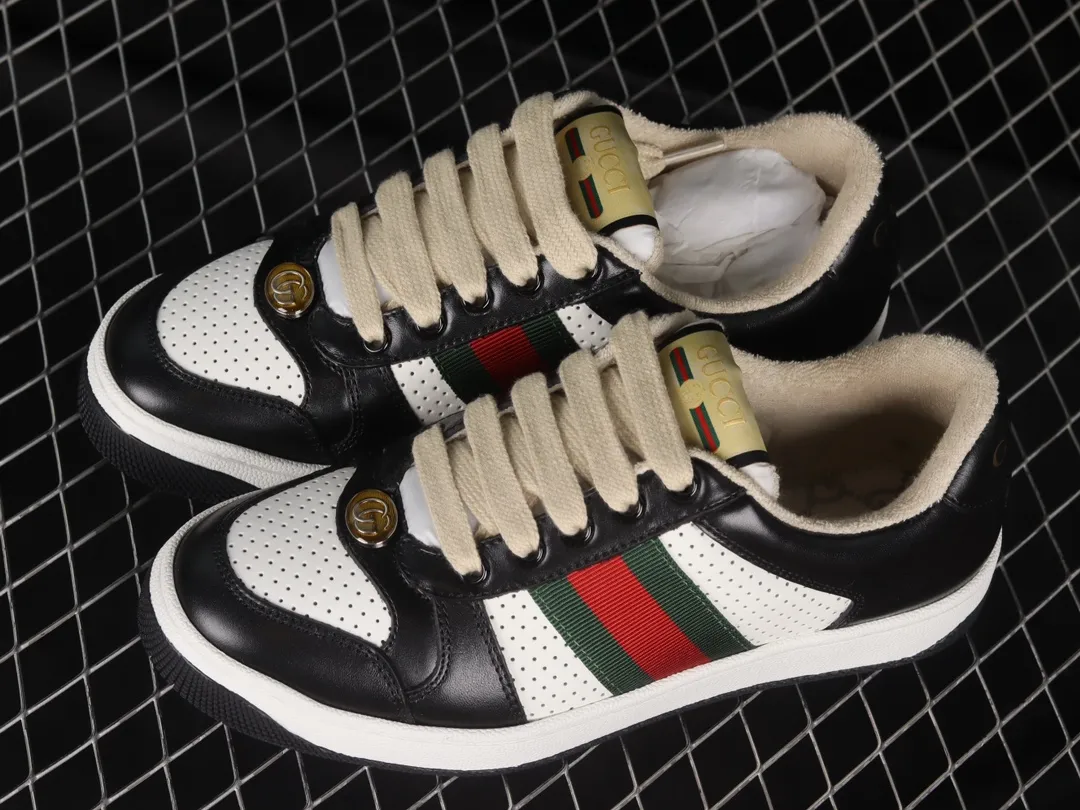 Replica Gucci Men's Screener Sneakers: Black, Leather, 2022-23 FW | YtaYta