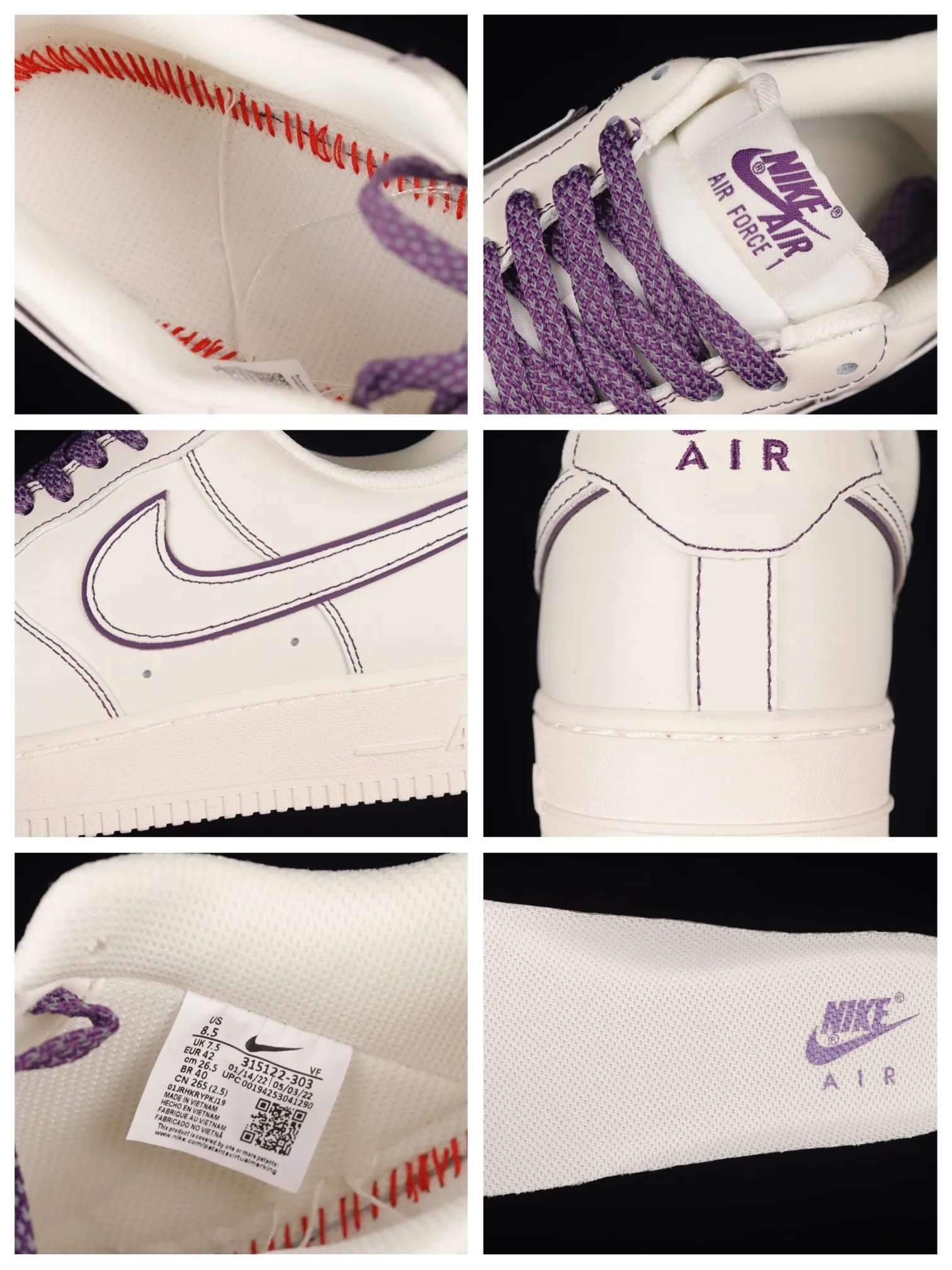 Exploring the Nike Air Force 1 07 Low White & Dark Purple: Real vs. Replica | YtaYta