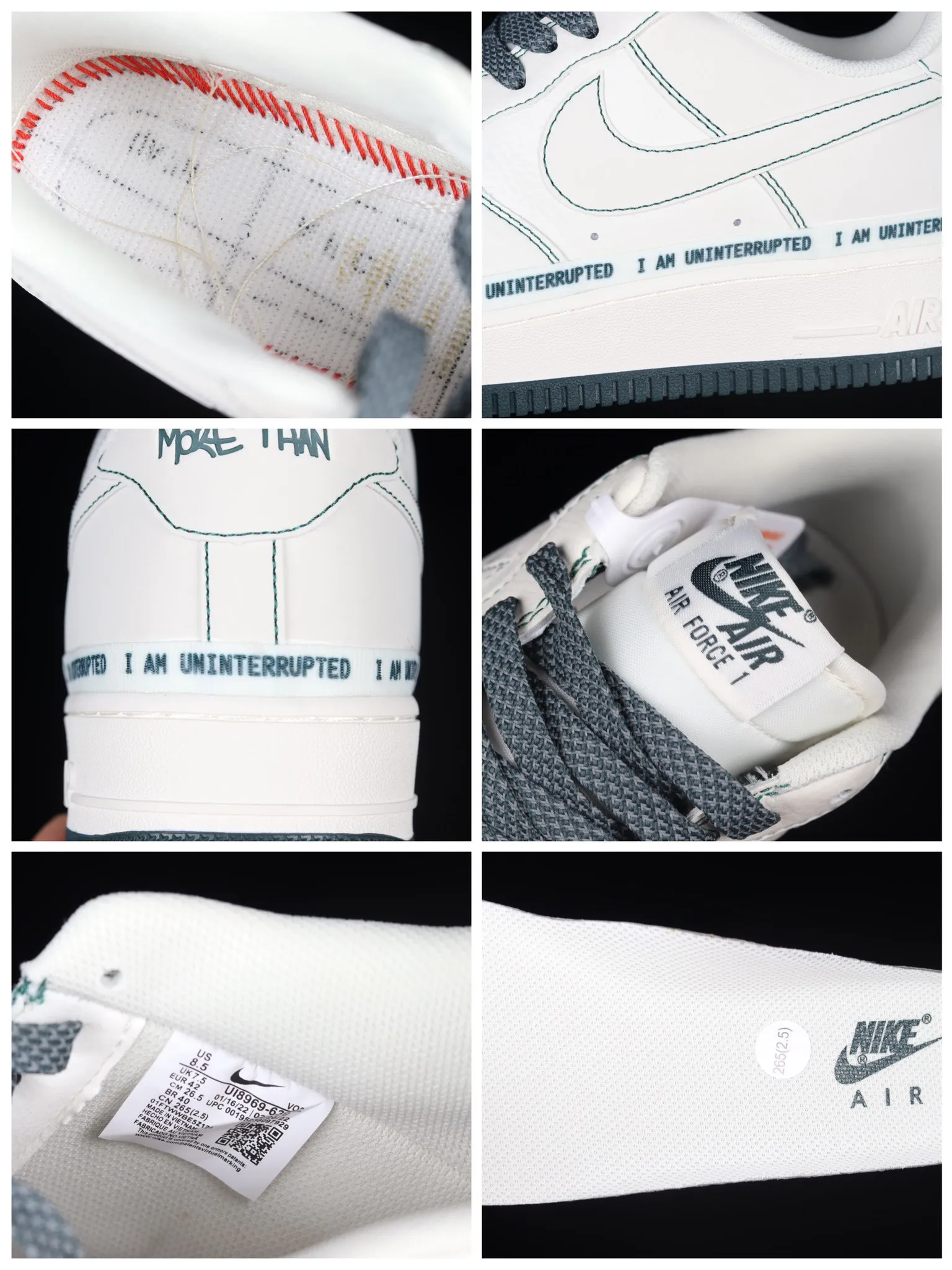 Uninterrupted x Nike Air Force 1 '07 Low MORE THAN White Black Replica Review | YtaYta