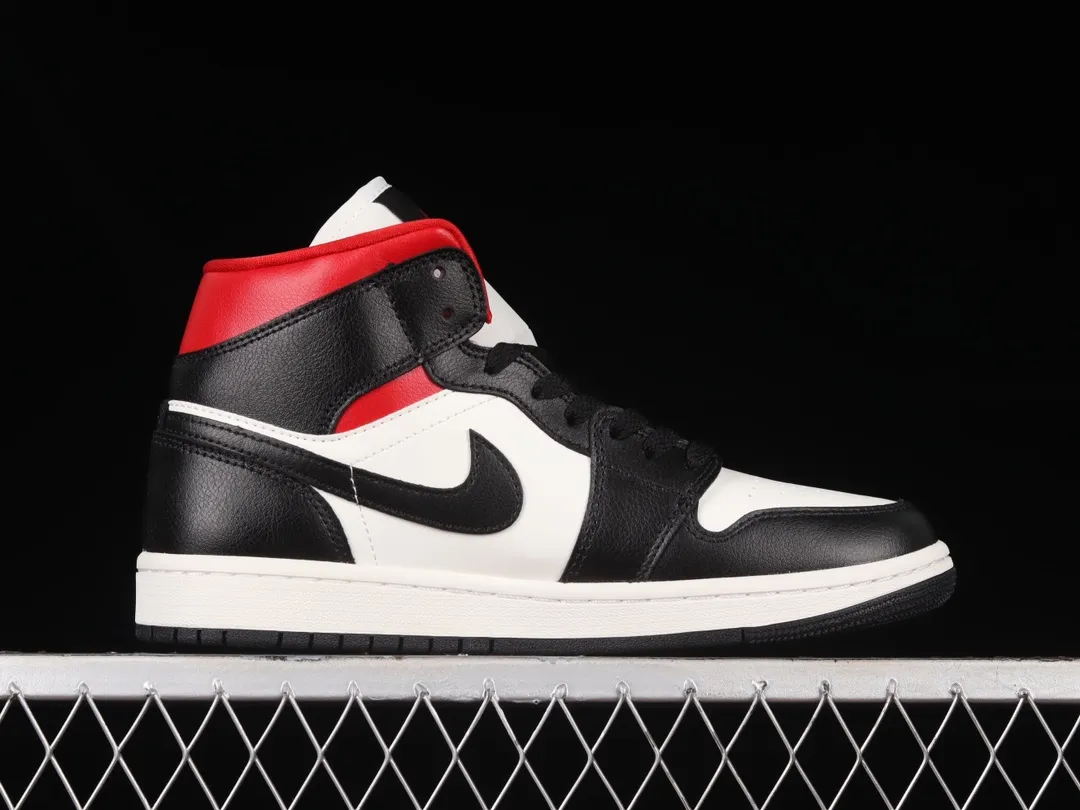 Air Jordan 1 Mid Women's Sneakers Black/Gym Red - Authentic vs. Replica | YtaYta