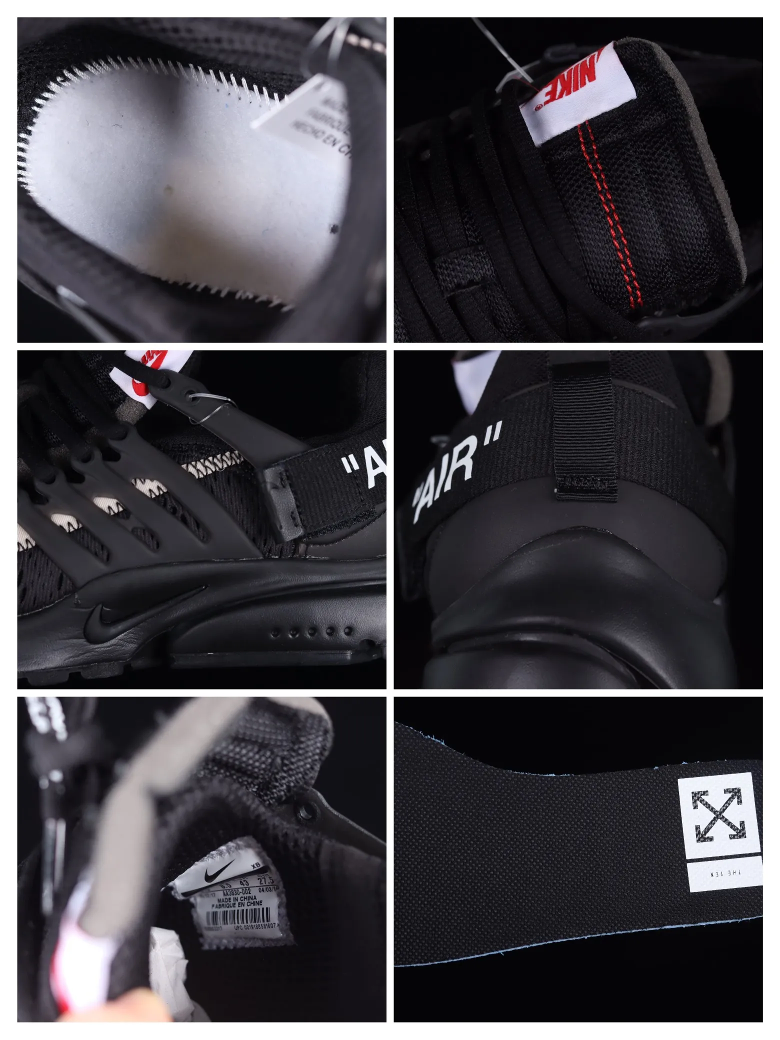 Fake Rep Replica Off-White x Nike Air Presto 'Black' - AA3830 002 | YtaYta